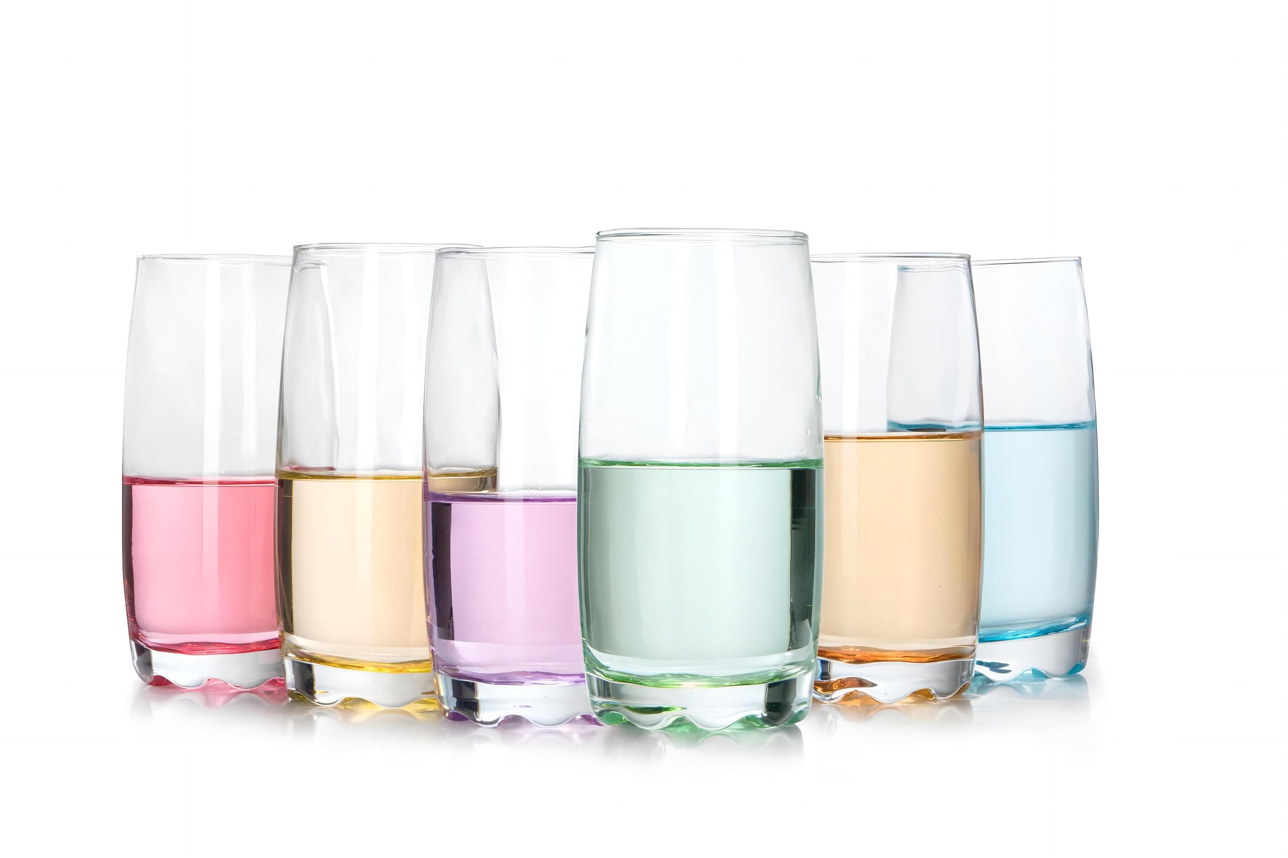 simpa Multicolour Highball Glasses 330ml Set of 6