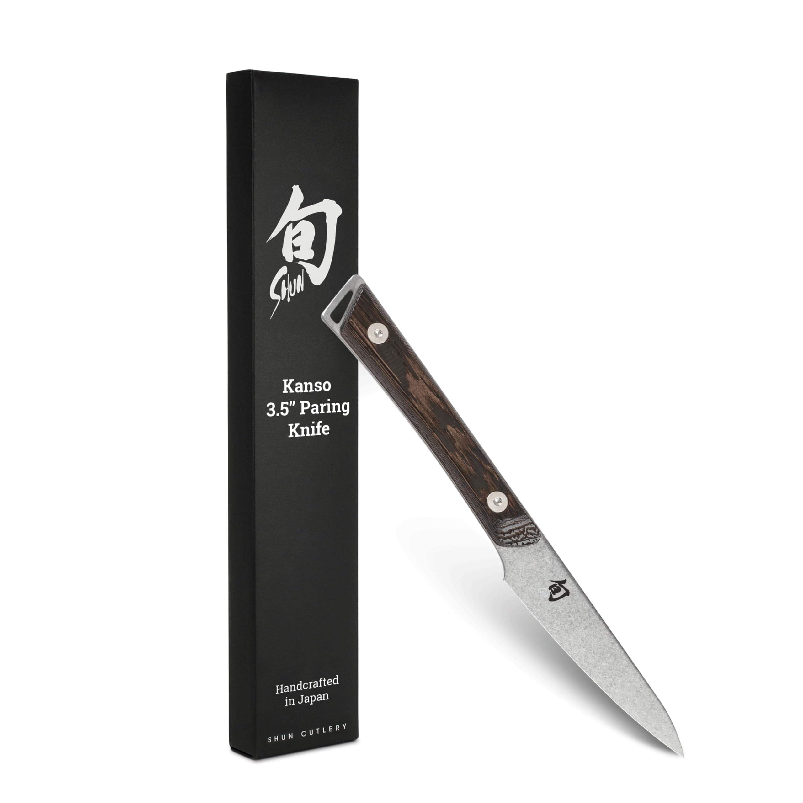 Kanso 3.5" Paring Knife, Handcrafted Japanese Vegetable and Fruit Knife, AUS10A Stainless Steel Blade, Tagayasan Handle, Small Kitchen Knife for Peeling, Coring and Cutting