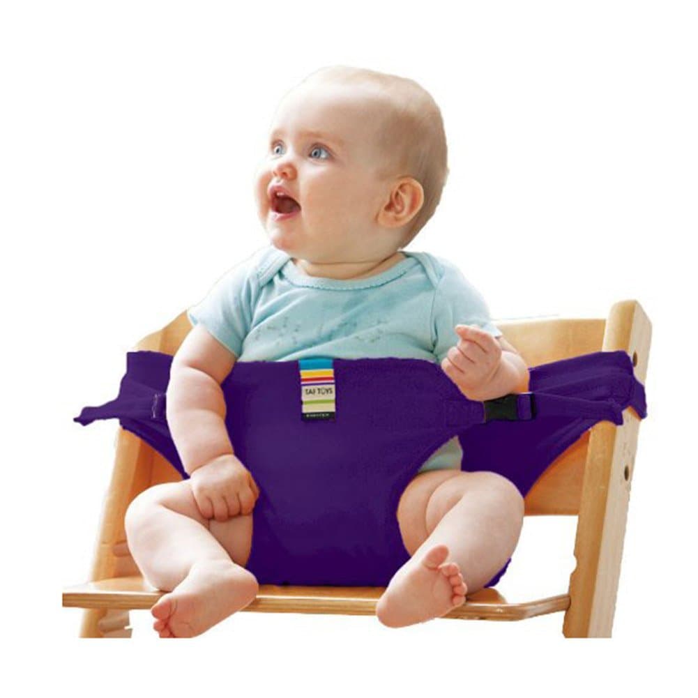 Yigatech Baby Dining Chair Safety Seats with Straps, Toddler High Chair Harness Belt, Portable Feeding Booster Seat Strap for Travel/Home/Restaurants/Shopping (Purple)