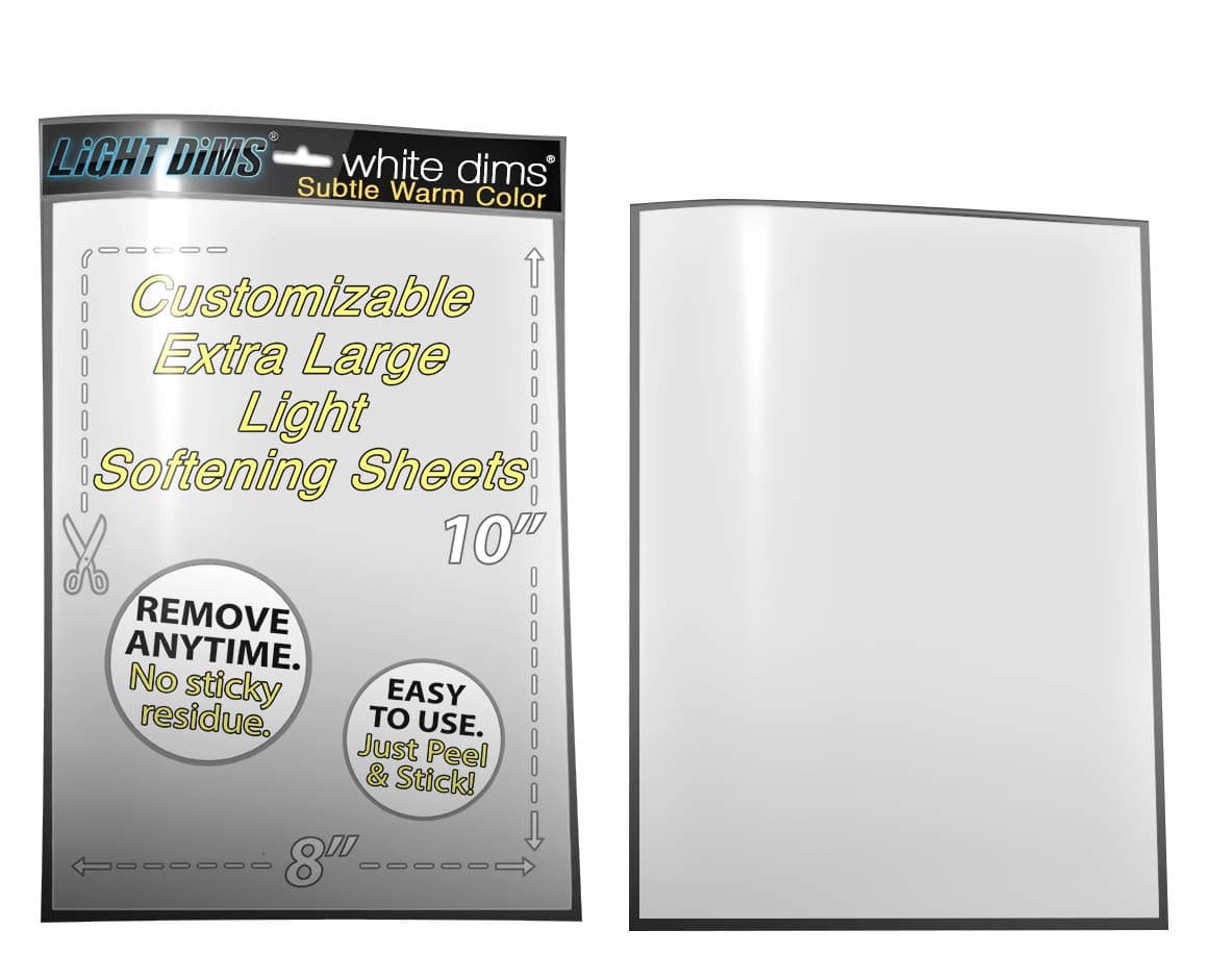 LightDims White Dims Self Adhesive Dimming/Softening Sheets for Extreme LED Lights - 8" x 10.5" (2) - Subtle Warm Colors & Free Mystery Gift Sheets (3 Total) Package May Vary