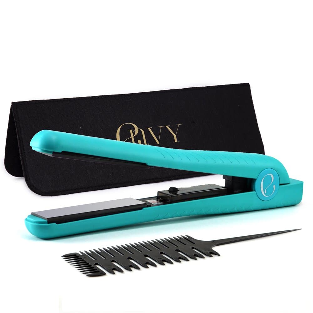 ENVY PROFESSIONAL THE BEST 1.25" CERAMIC IONIC FLAT IRON HAIR STRAIGHTENER Fast Heating Time + Free Professional Comb WORLDWIDE DUAL VOLTAGE 110v - 220v (TURQUOISE)