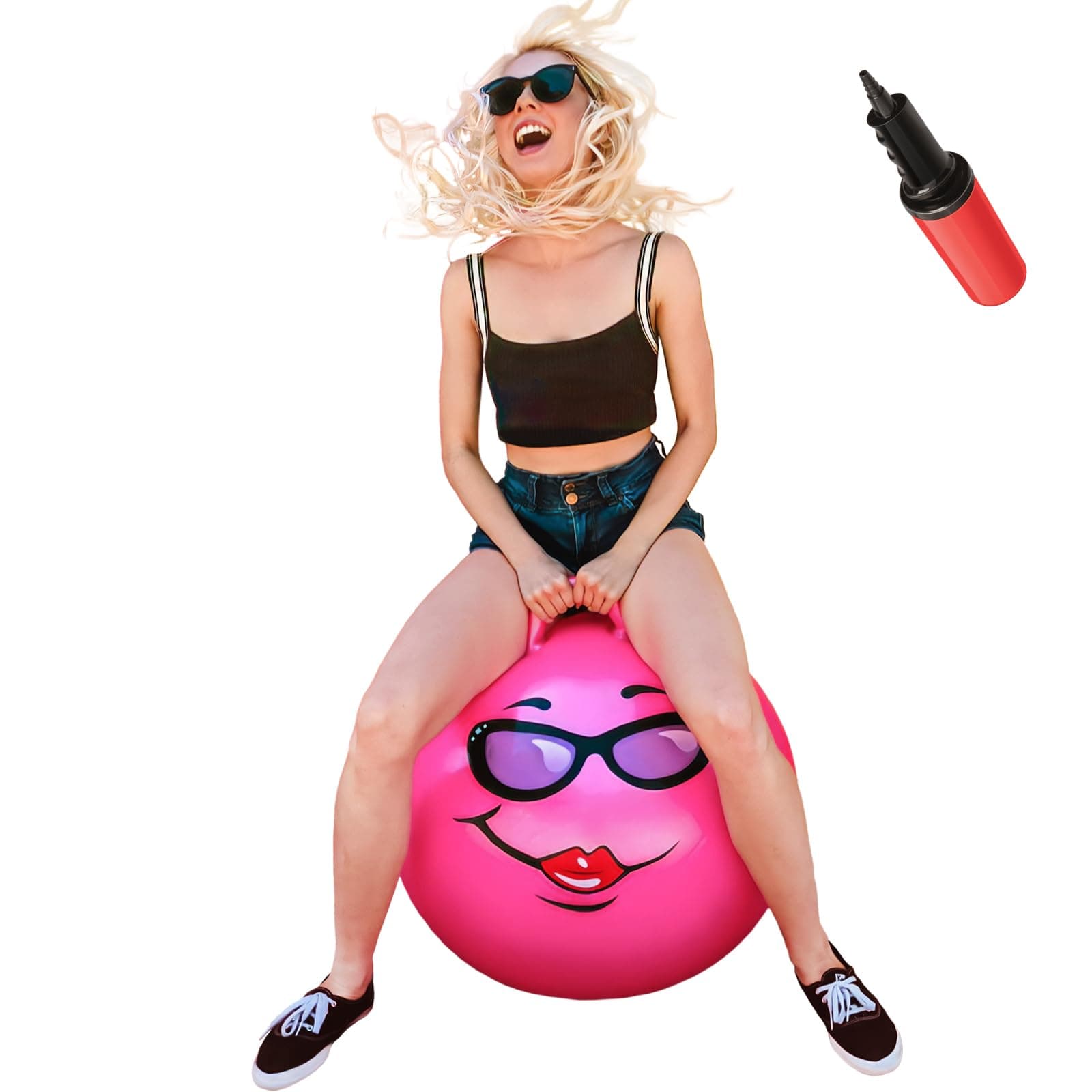 WALIKI Hippity Hop Ball for Adults Races | 29" Pink Hopper | Jumping Ball | Perfect Outdoor Game for Family Fun