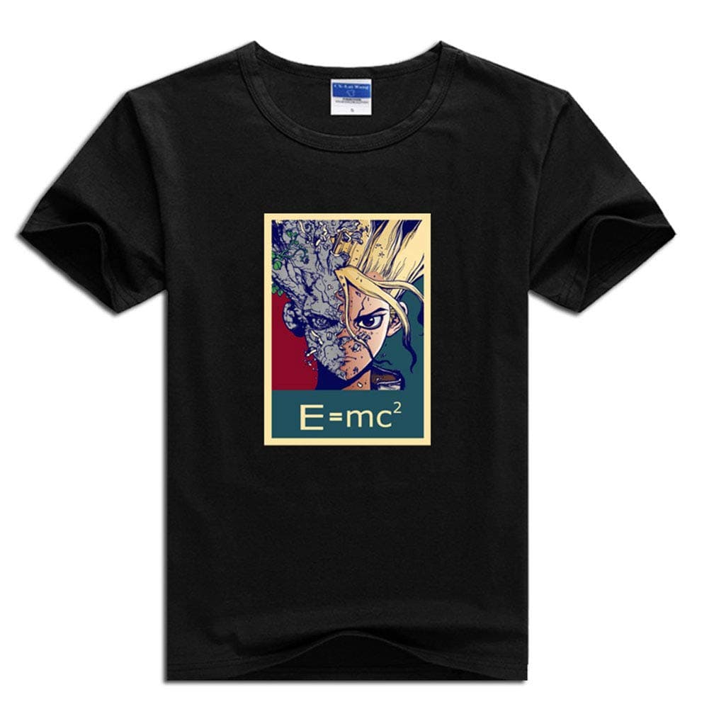 LGXXX Japanese Anime Dr.Stone T-Shirt,Ishigami Senkuu 3D Printed Cotton Short Sleeve for Students Anime Fans Sports