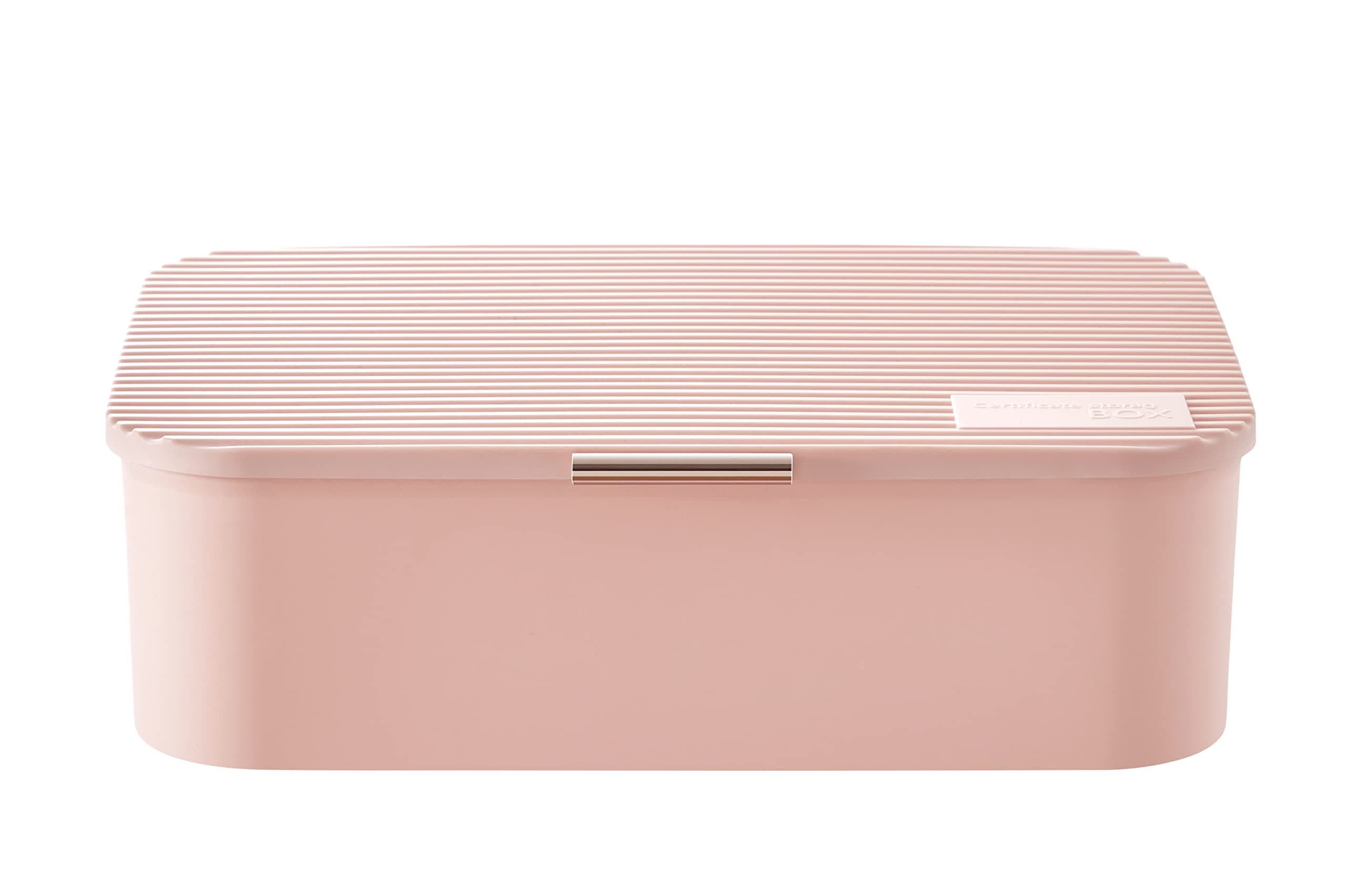 File Box Certificate Reservation Box Family Office Storage Box with a cover storage box important document organizer (three layers, Pink)