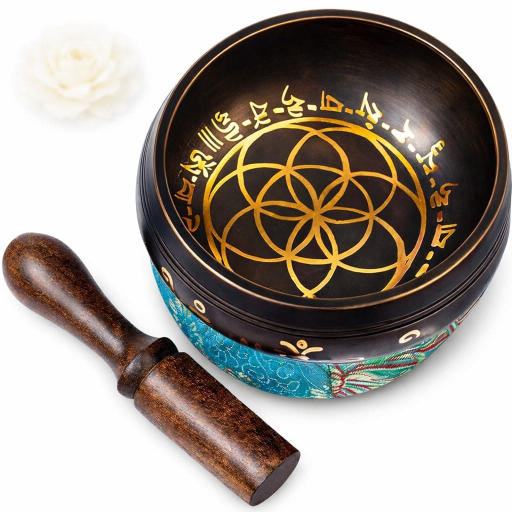 Tibetan Singing Bowl Set Brass - Master Healing Grade - Authentic Handcrafted Sound Bowl by Himalayan Bazaar