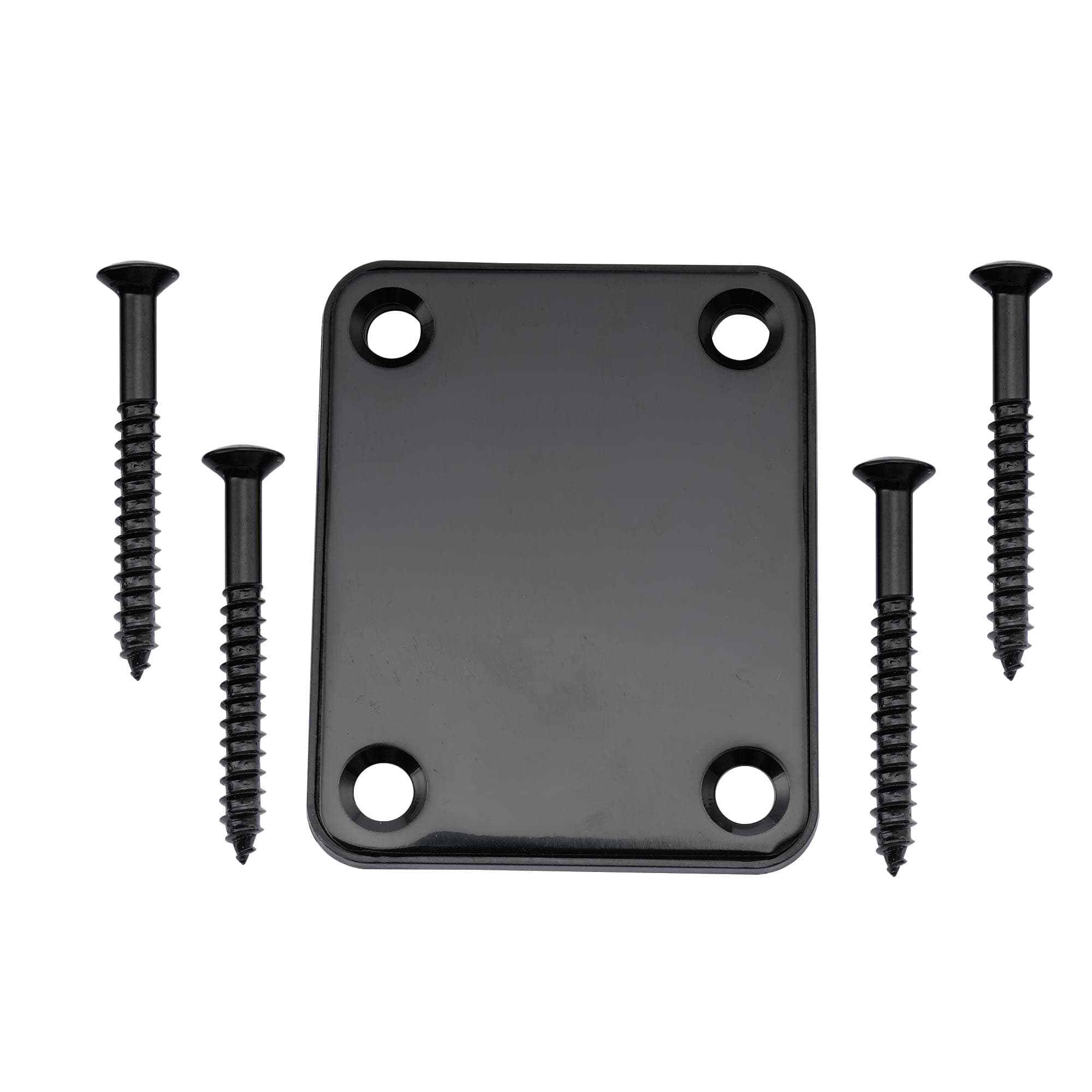 Musiclily 4 Hole Guitar Neck Plate,Black