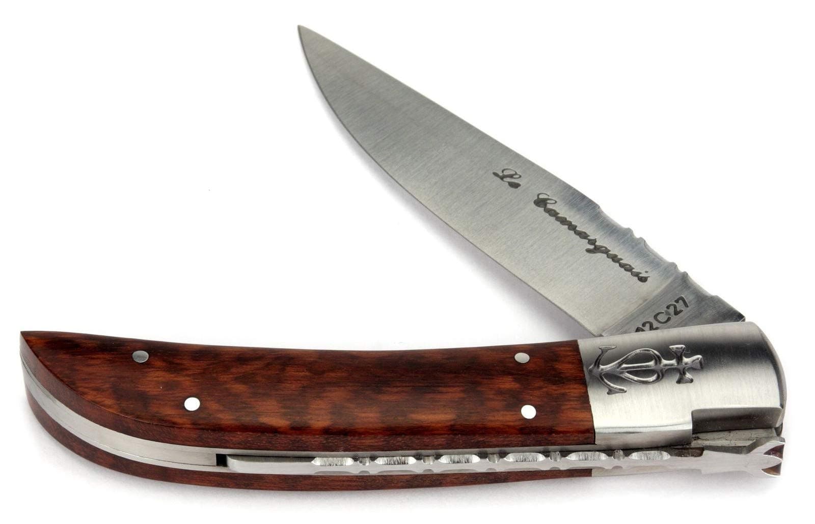 Le Camarguais French Handmade Pocket Knife 12 cm 20022 Snake Wood Handle, Blade and bolsters Stainless Steel