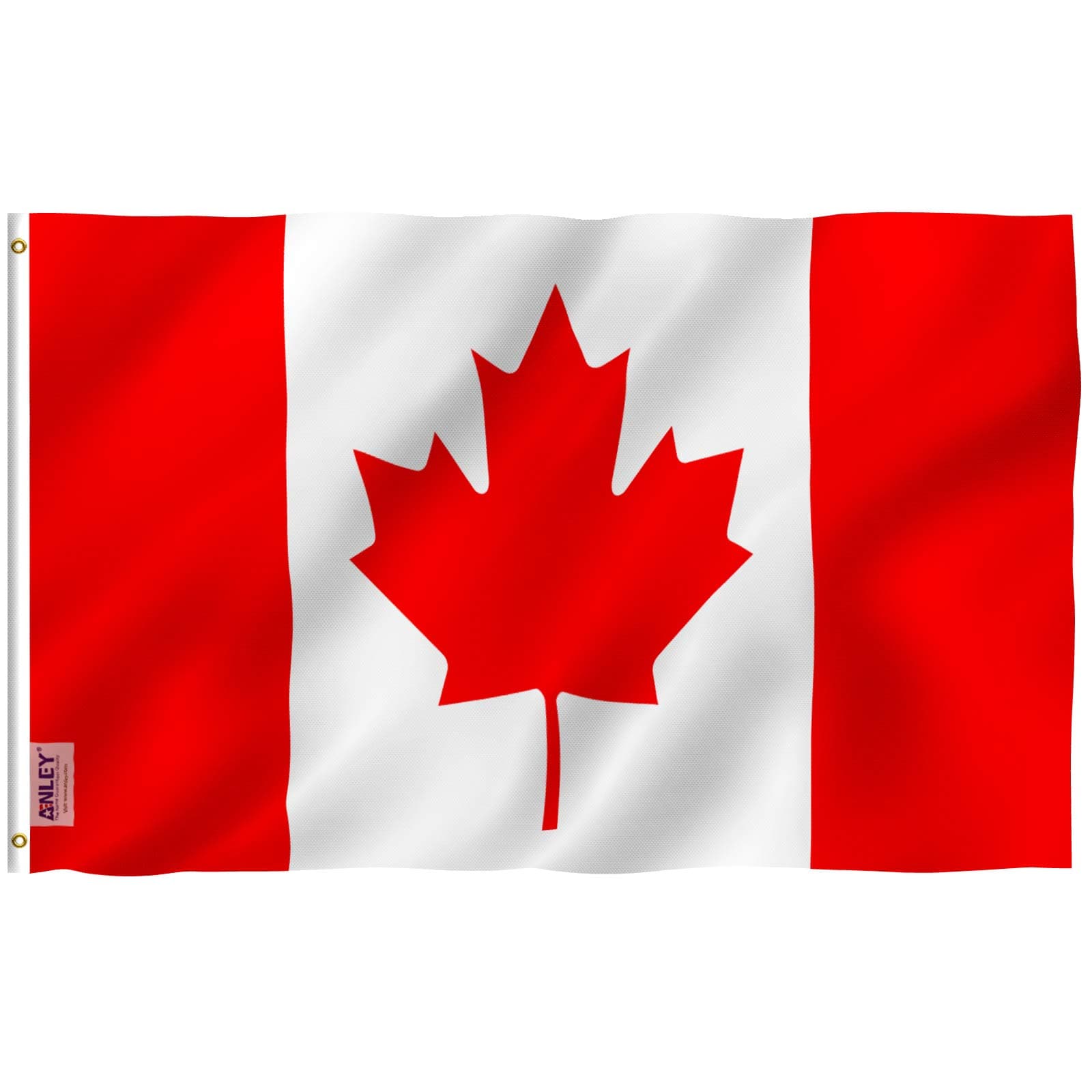 Anley 3x5 Foot Canada Flag - Vivid Color and Fade proof - Canvas Header and Double Stitched - Canadian National Flags with Brass Grommets 3 X 5 Ft