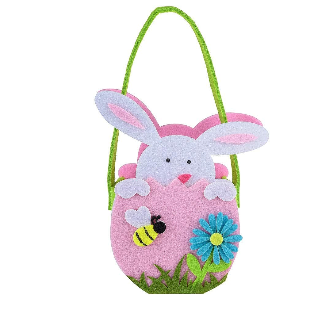 Ivo Ryan Easter Bunny Basket Egg Bags for Kids, Easter Bunny Gift Bag Rabbit Candy Bag Creative Present Home Accessory