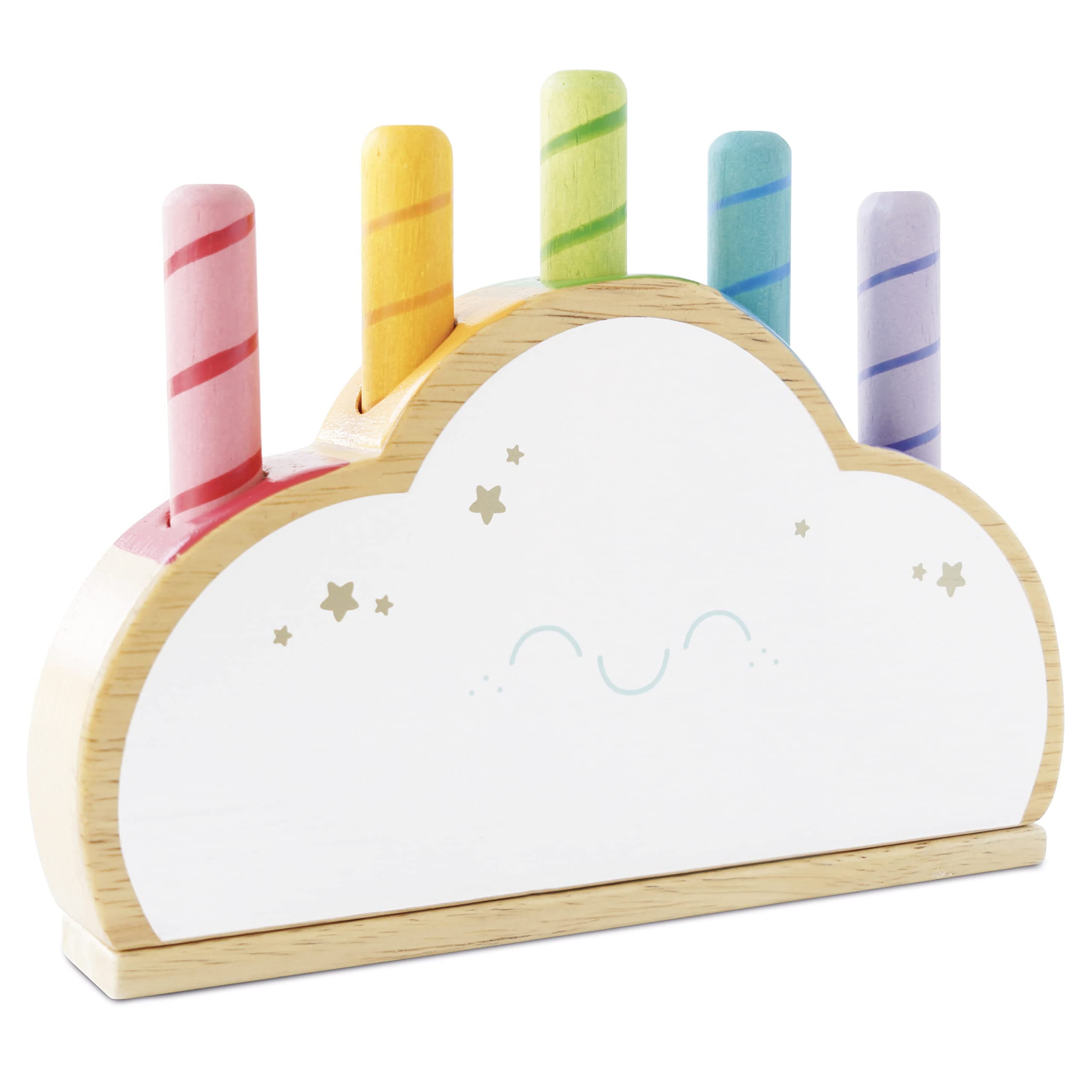 Le Toy Van PL133 Wooden Educational Petilou Rainbow Cloud Pop Press and Relea...