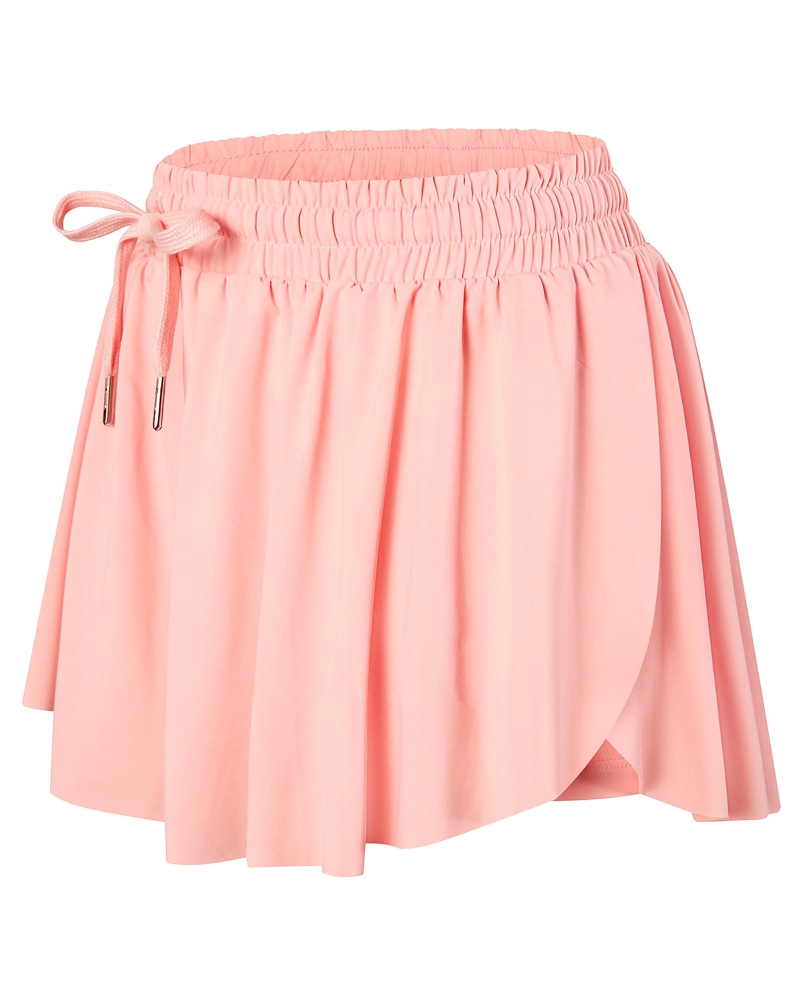 Wsirmet Flowy Shorts for Women Butterfly Shorts 2 in 1 Athletic Workout Gym Biker Running Shorts with Pockets