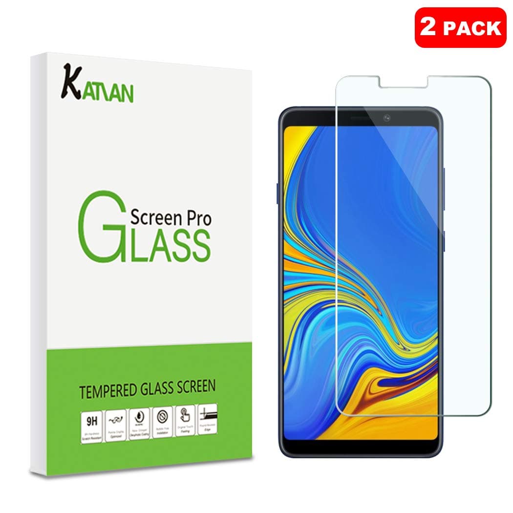 [2 Pack] Samsung Galaxy A9 (2018) Screen Protector, KATIAN HD Clear Protector [Anti-Scratch] [No-Bubble] [Case-Friendly], 9H Hardness Tempered Glass Screen Film for Samsung Galaxy A9 (2018)