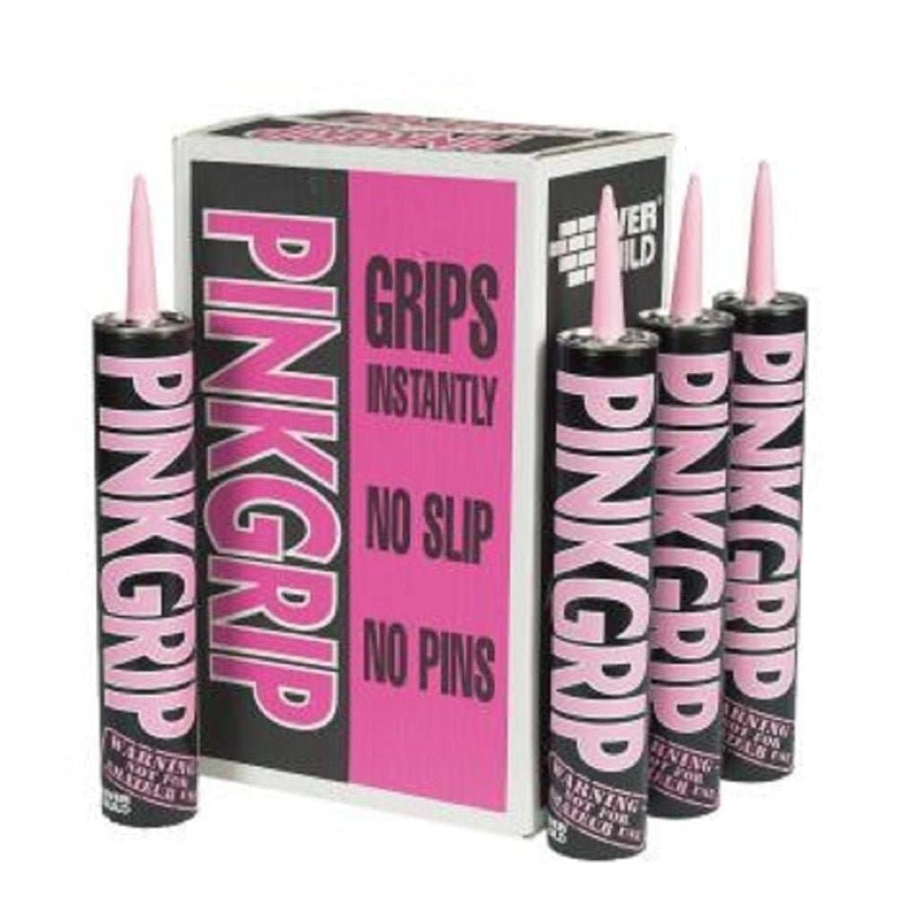 Everbuild Pinkgrip Building Adhesive 350ml - 12 Tubes Pink Grip