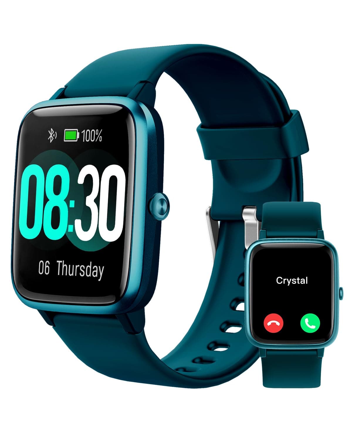 Smart Watch for iOS and Android Phones (Answer/Make Calls), Watches for Men Women IP68 Waterproof Smartwatch Fitness Tracker Watch with Heart Rate/Sleep Monitor Steps Calories Counter (Gem Green)