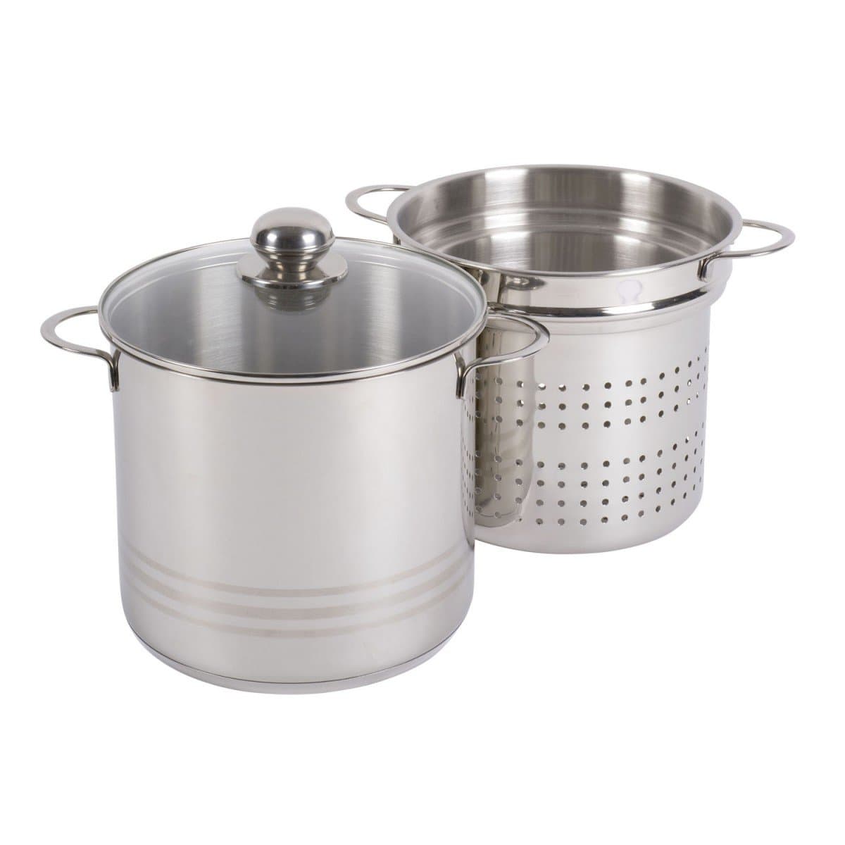 My Basics Germany 18/10 Stainless steel Spaghetti Pot Set with Strainer Insert and Lid 5.8 Quart Capacity