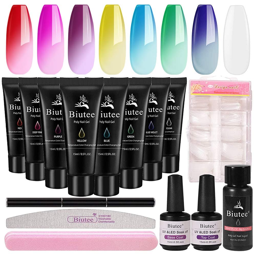 Biutee Temperature Color Changing Poly Nail Gel 8 Colors