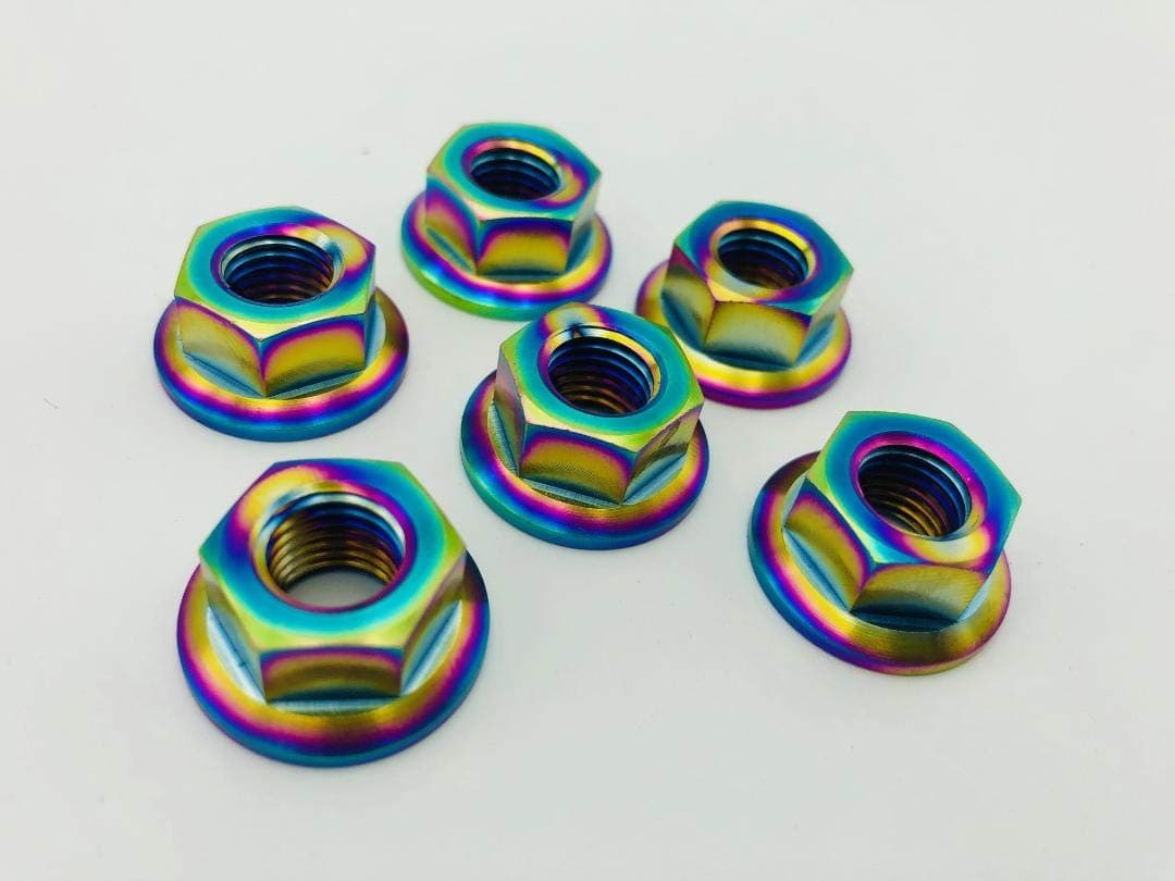 6 Titanium Rear Sprocket Nuts Kawasaki Ninja 650R, ZX-6R ZX-10R ZX-14R