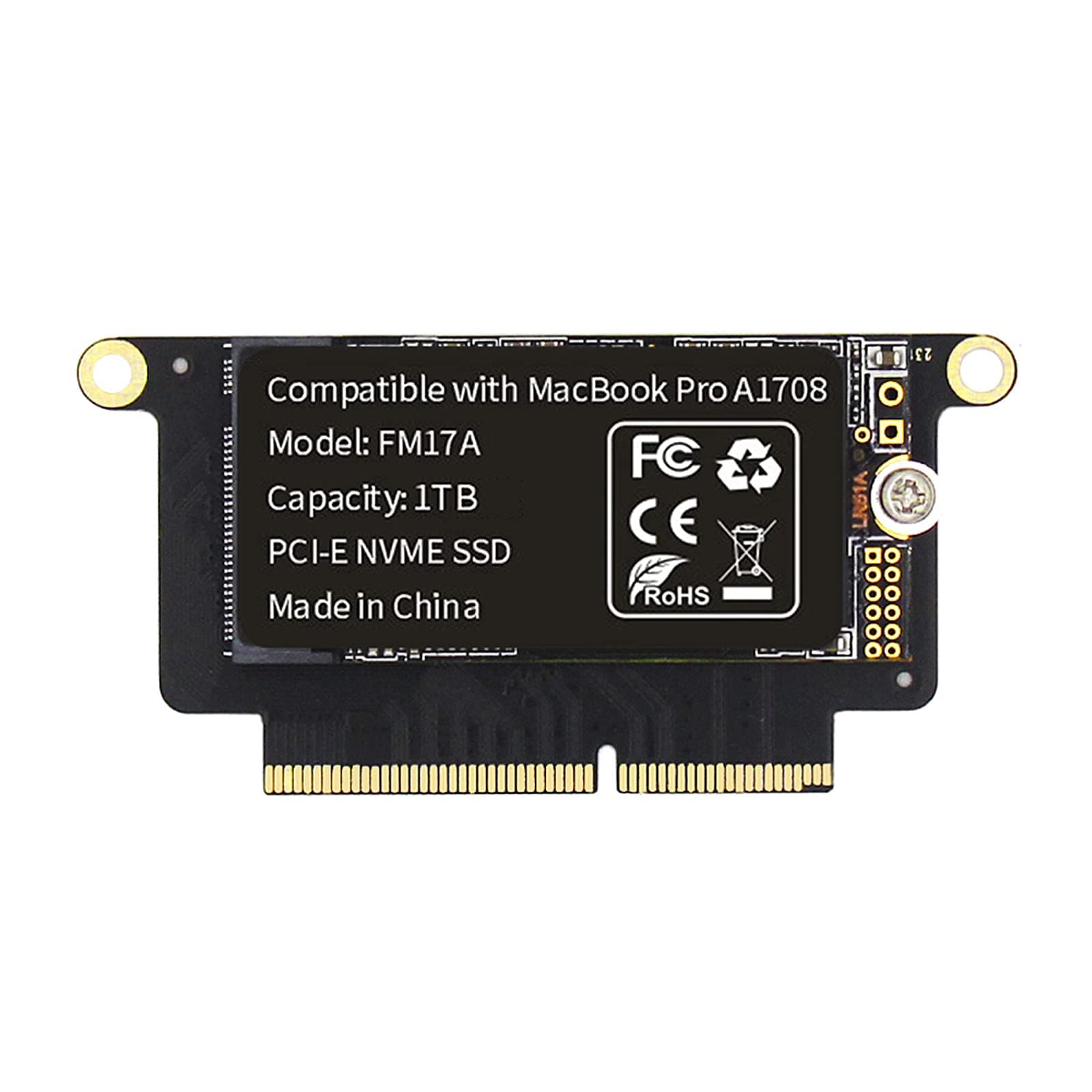 FM17A 1TB PCIE 3.0x4 NVME 3D NAND TLC Flash SSD for MacBook Pro Retina A1708 (2016-2017) Included DIY Tools (1TB)