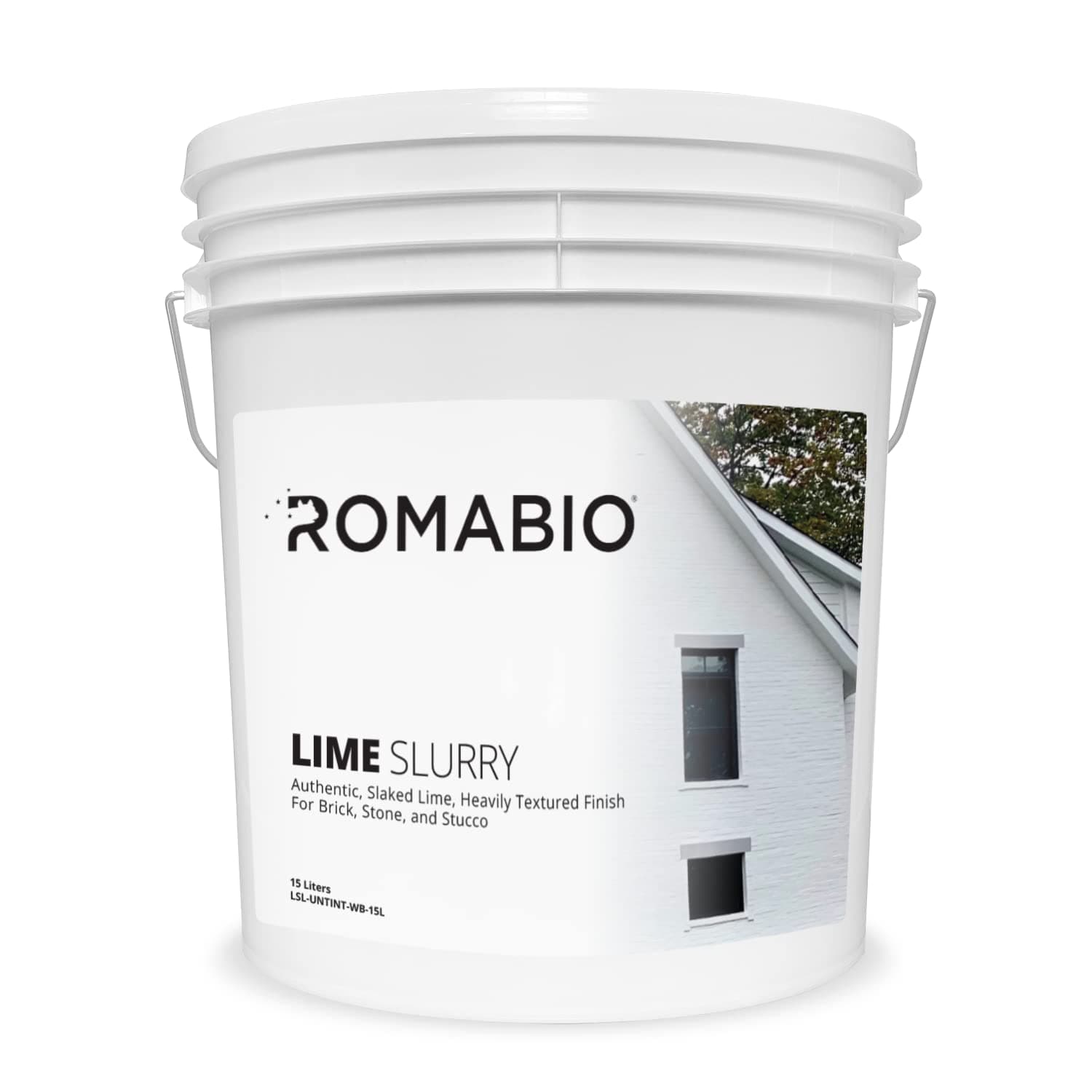 Romabio Lime Slurry, Heavily Textured Slaked-Lime Paint (Richmond White, 4 Gal / 15 Liter)