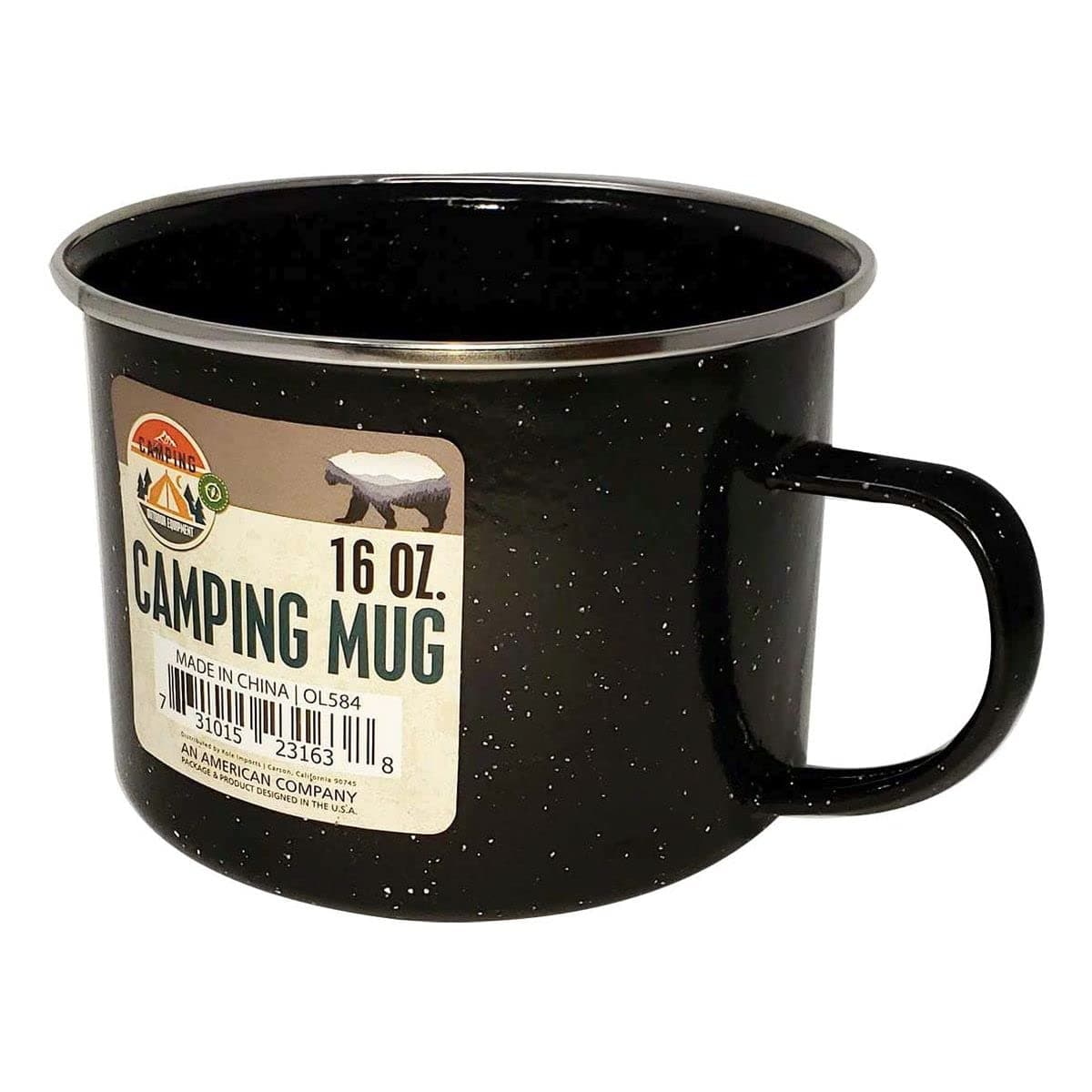 An American company Enamel Metal Outdoor Camping Coffee Mug Tin Cup (3 Pack) 16 oz.