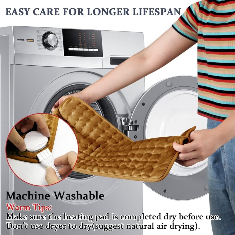 Heating Pad-Electric Heating Pads-Hot Heated Pad for Back Pain Muscle Pain Relieve-Dry & Moist Heat Option-Auto Shut Off Function(Brown, 20''×24'')