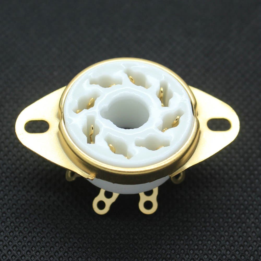 10PCS 8pin Gold Ceramic Vacuum Tube Socket Octal Valve Base for KT88 6550 AMP