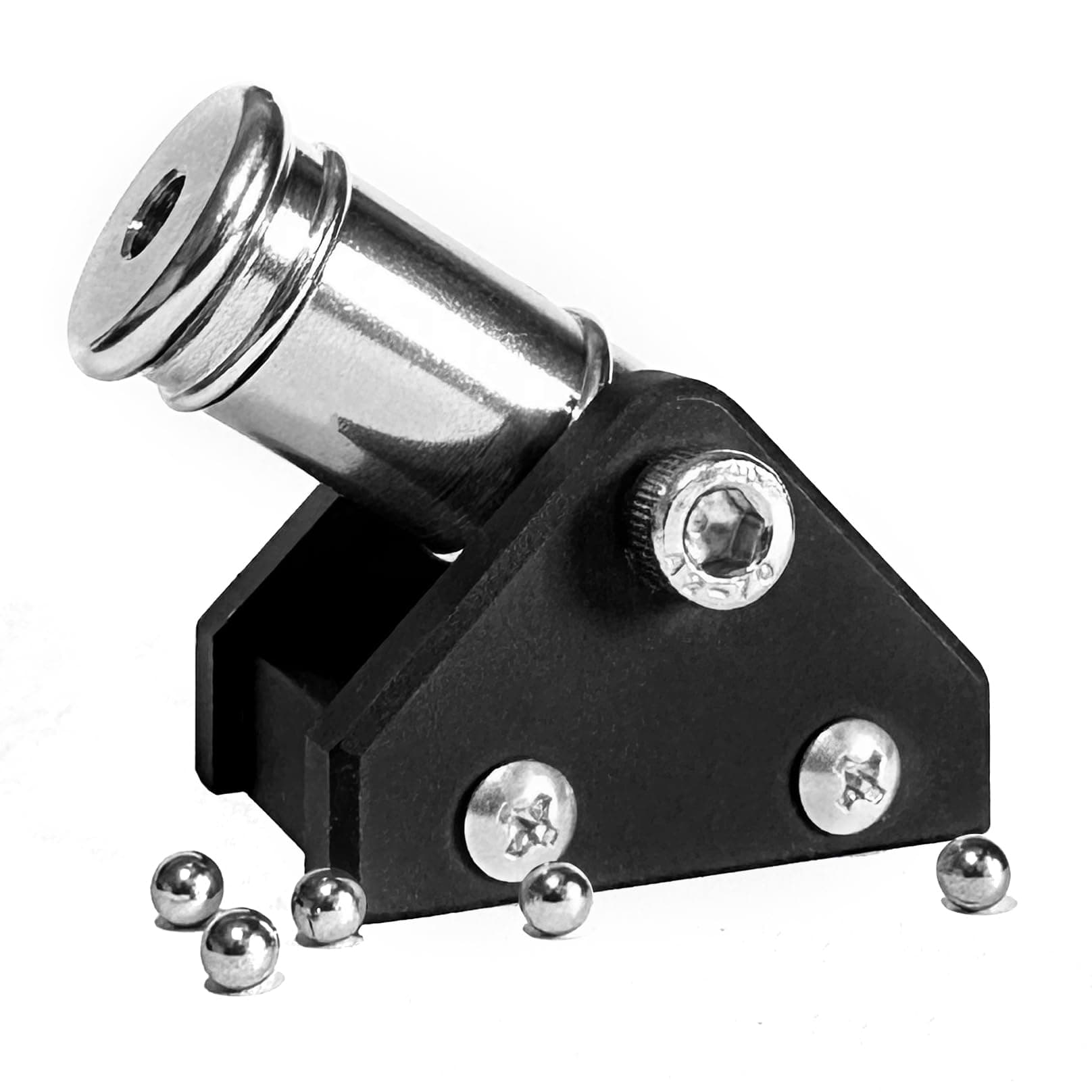 Mini Desktop Cannon Model Set Replica Collectible Desktop Decoration Stainless Steel （Black）