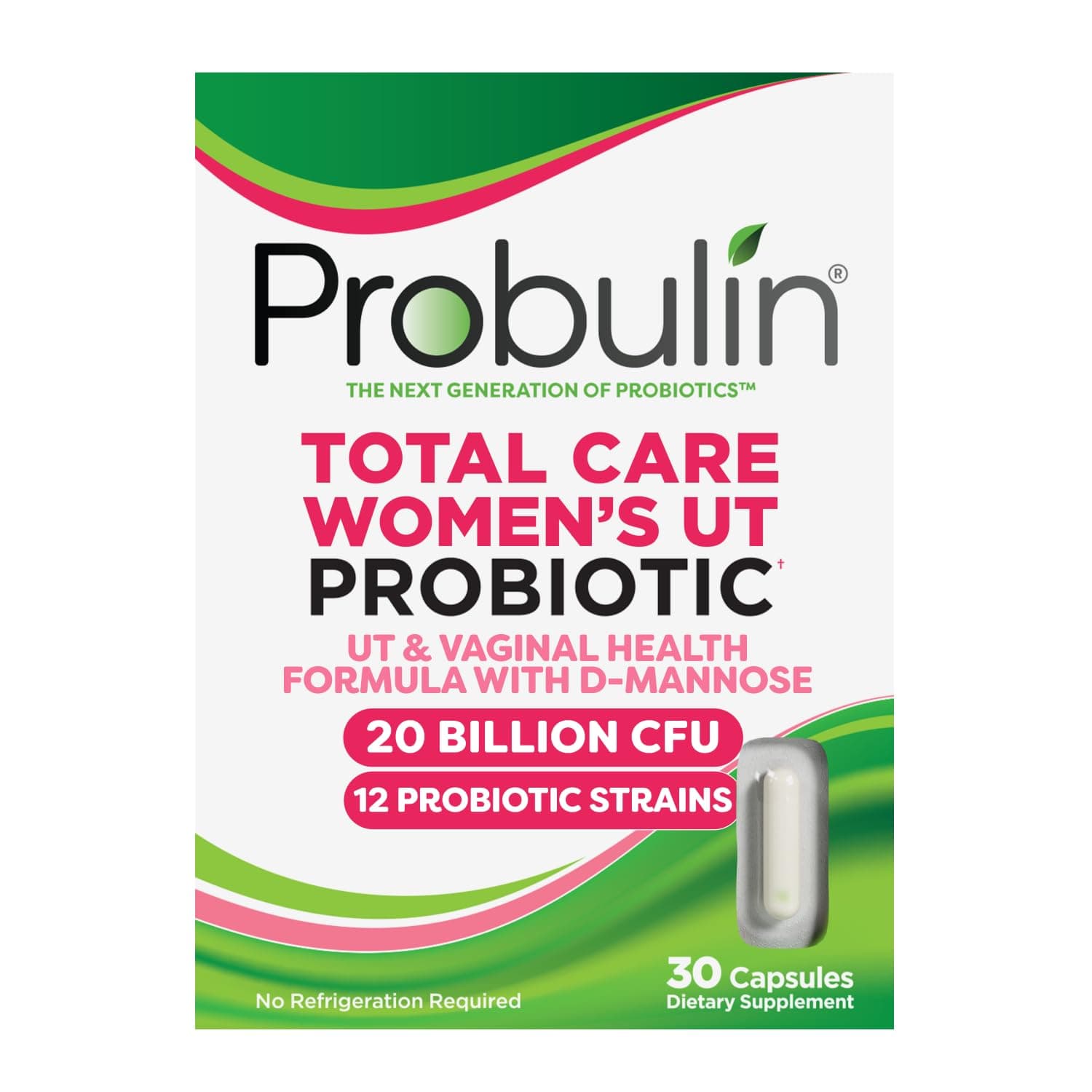 Total Care Women's Urinary Tract = Prebiotics + Probiotics + Postbiotics to Support a Healthy Vaginal Microbiome - 20 Billion CFU - 12 Strains - 30 Vegan Capsules