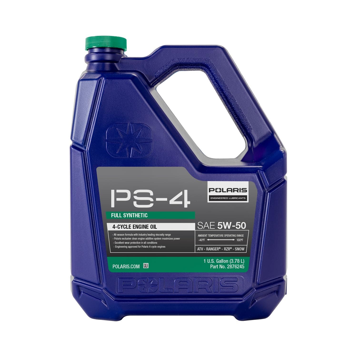 PS4 All-Season 4 Cycle 5W50 Full Synthetic Motor Oil for Specific RANGER, GENERAL, RZR, Sportsman, Scrambler Models With 4 Stroke Engine, PS-4 Oil for UTV SxS ATV, 1 Gallon, Qty 1-2876245