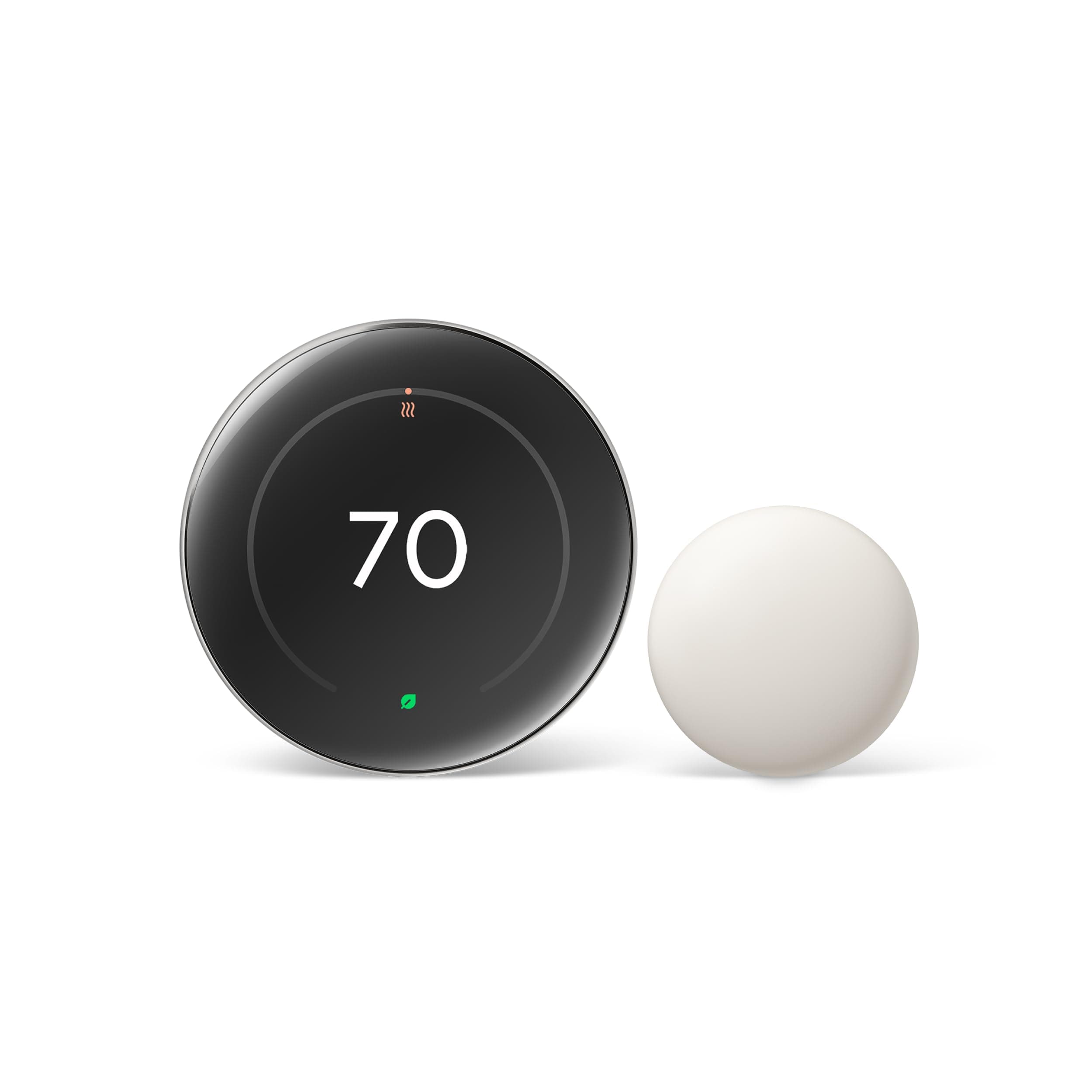Nest Learning Thermostat (4th Gen, 2024) with Nest Temperature Sensor - Energy Saving Smart Thermostat with Adaptive Eco - Works with Alexa and Google Home App - Polished Silver