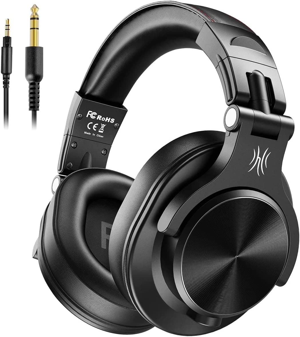 – OneOdio A71 Hi-Res Studio Recording Headphones - Wired Over Ear Headphones with SharePort, Professional Monitoring & Mixing Foldable Headphones with Stereo Sound (Black)