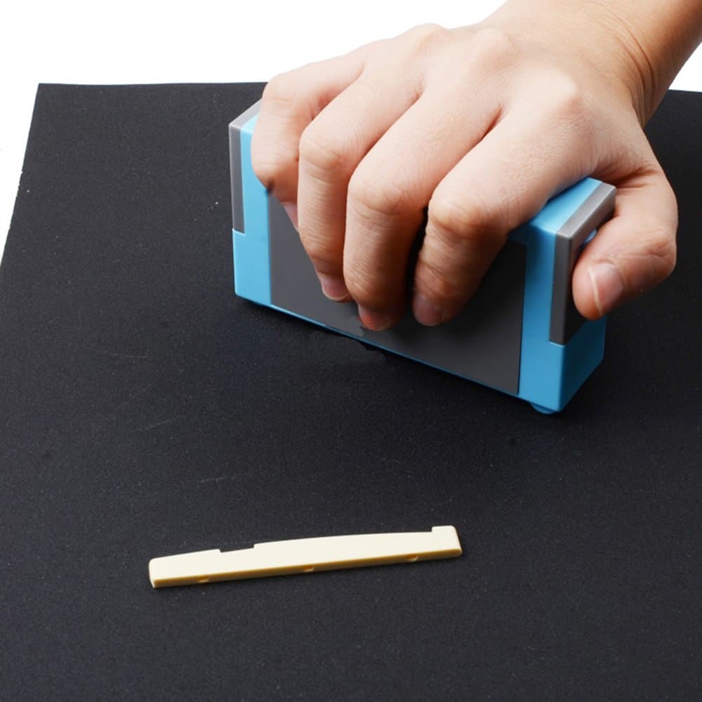 Blue 3.4inch2.17inch0.98inch Guitar Saddle and Nut Sander Polishing Abrasive Kit