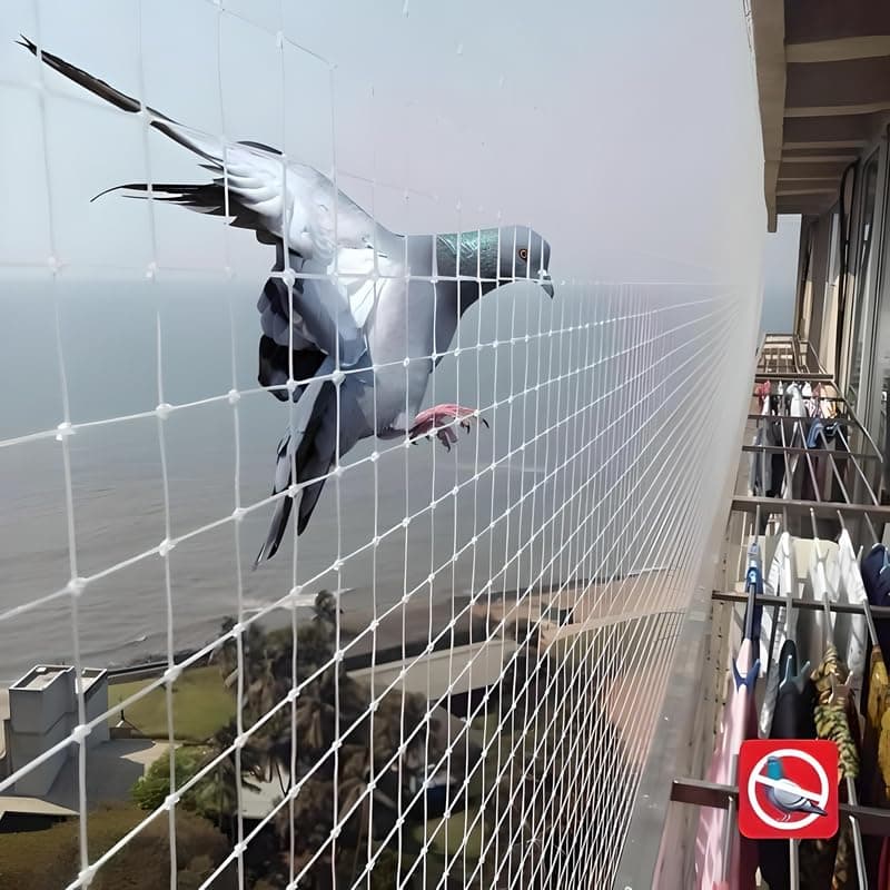 Essoti UV Stabilized Bird Net/Anti Bird Net/Pigeon Net / 15 PLY with Attached Corner Ropes & Installation Kit/Size- (20 X 10 FT)