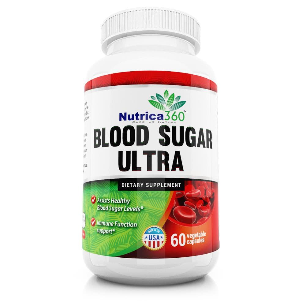 Nutrica360 Blood Sugar Ultra - Assist in Helping The Pancreas for Good Blood Sugar - Promotes Cardiovascular Health - Helps Maintain a Healthy Immune System