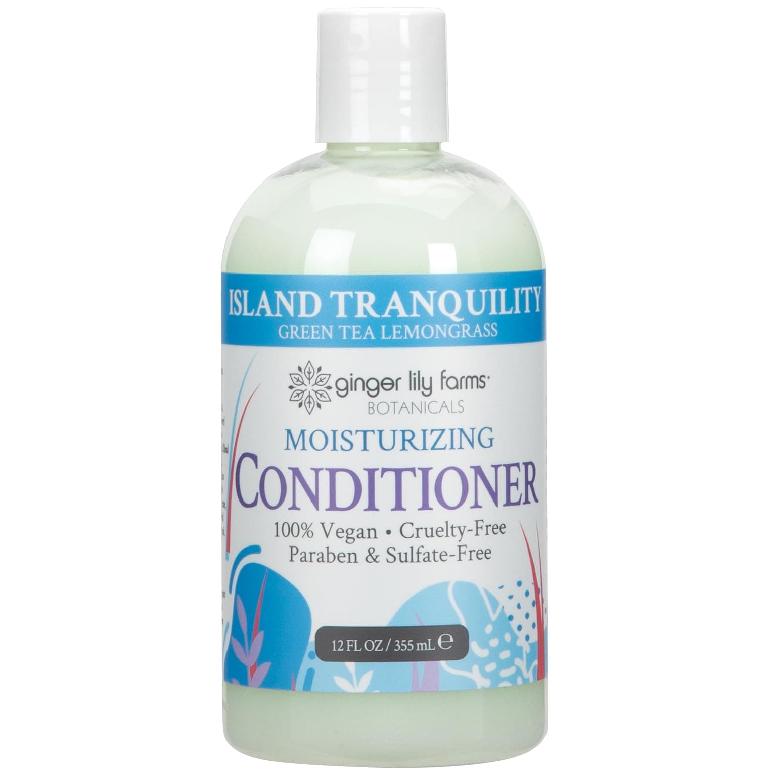 Botanicals Moisturizing Conditioner for Dry Hair, Island Tranquility, 100% Vegan & Cruelty-Free, Green Tea Lemongrass Scent, 12 Fl Oz