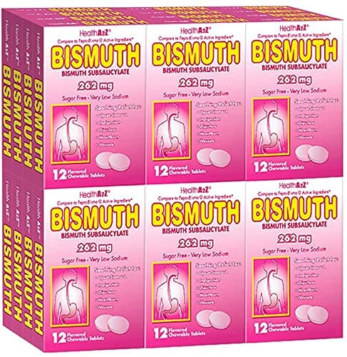 HealthA2Z® Bismuth | Bismuth Subsalicylate 262mg | Multi-Symptom Relief | (24 Pack (288 Tablets))