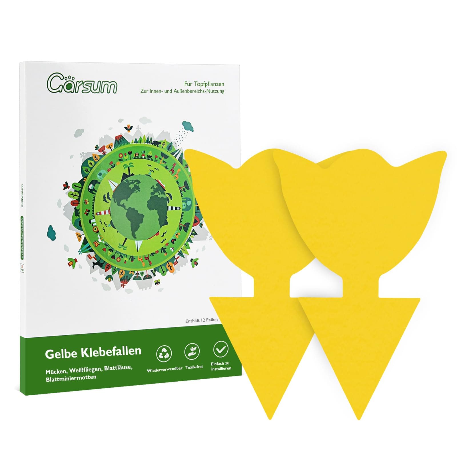 Garsum Fruit Fly Trap Yellow Sticky Fungus Gnat Killer for Indoor and Outdoor Plant