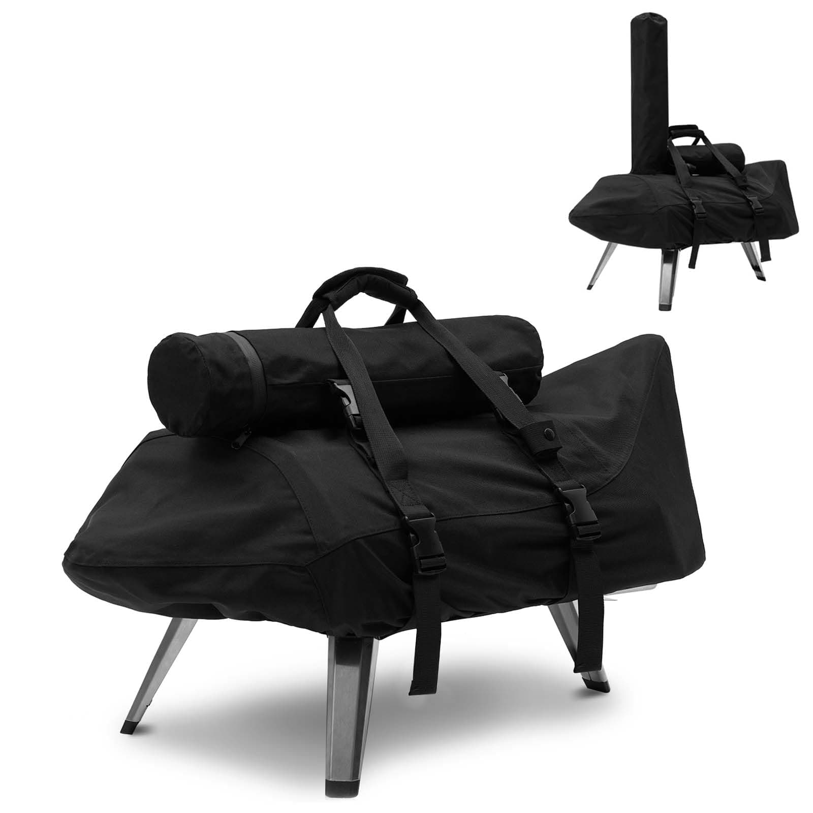 NOELIFE Carry Cover for Ooni Karu 12 and Karu 2 Pizza Oven, Waterproof Pizza Oven Accessories for Ooni 12 with Seperate Chimney Bag, with Bottom Straps for Fixation (Oven Not Included)