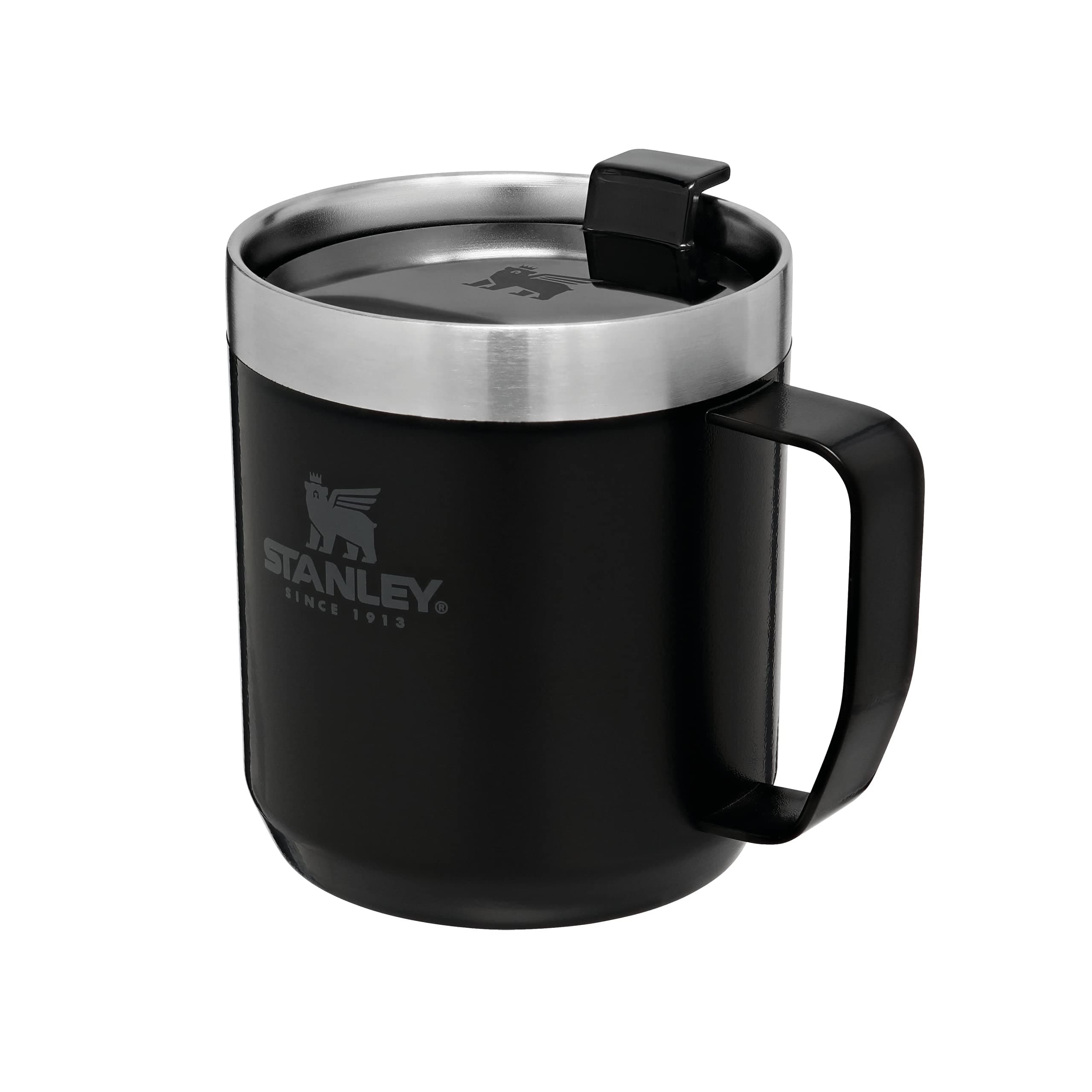 1913 Classic Legendary Camp Travel Mug 0.35L - Keeps 1.5 Hours Hot - 3 Hours Cold - Dishwasher Safe - Stainless Steel Coffee Cup - BPA-Free - Matte Black