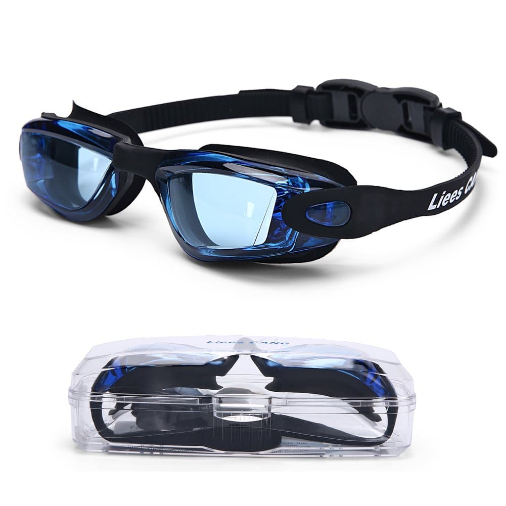 Liees CANG Swimming Goggles for Adult and Kids- Swim Goggles Anti Fog - UV Protection - Comfort fit for Unisex Men and Women, Teenagers(Kids-Black)