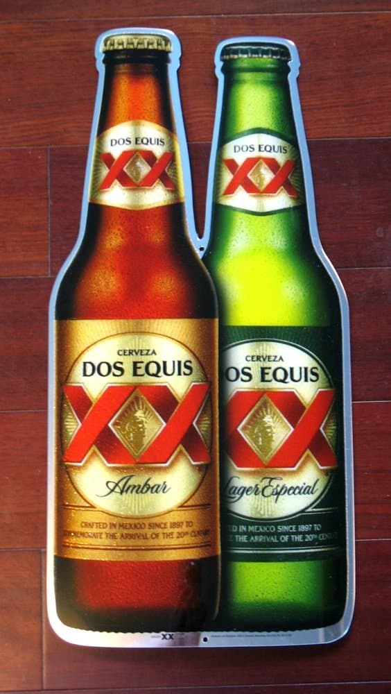 Dos Equis Amber And Lager Especial 24 X 11 Reflective Wall Plaque