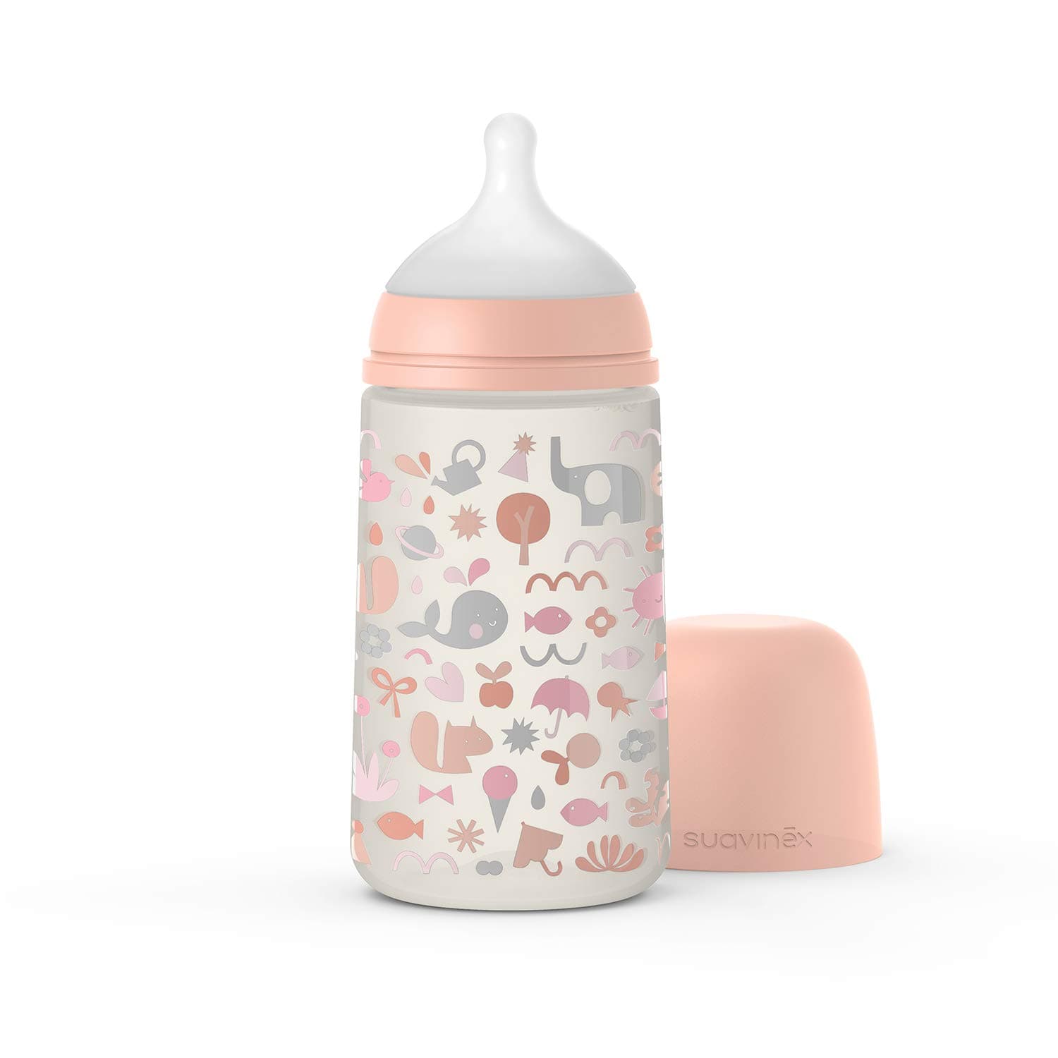 Suavinex Sx Pro M Memories Symmetrical Teat Feeding Bottle 270 ml Coral Pink