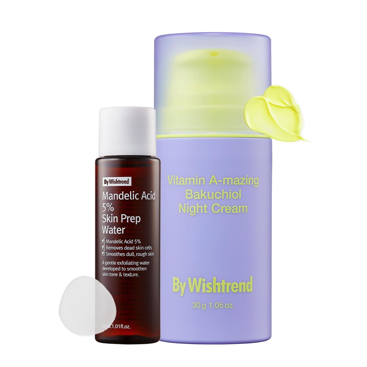BY WISHTREND] Bakuchiol Retinal Night Cream +Mandelic Acid 5% Water Set, Gentle Skin Renewal