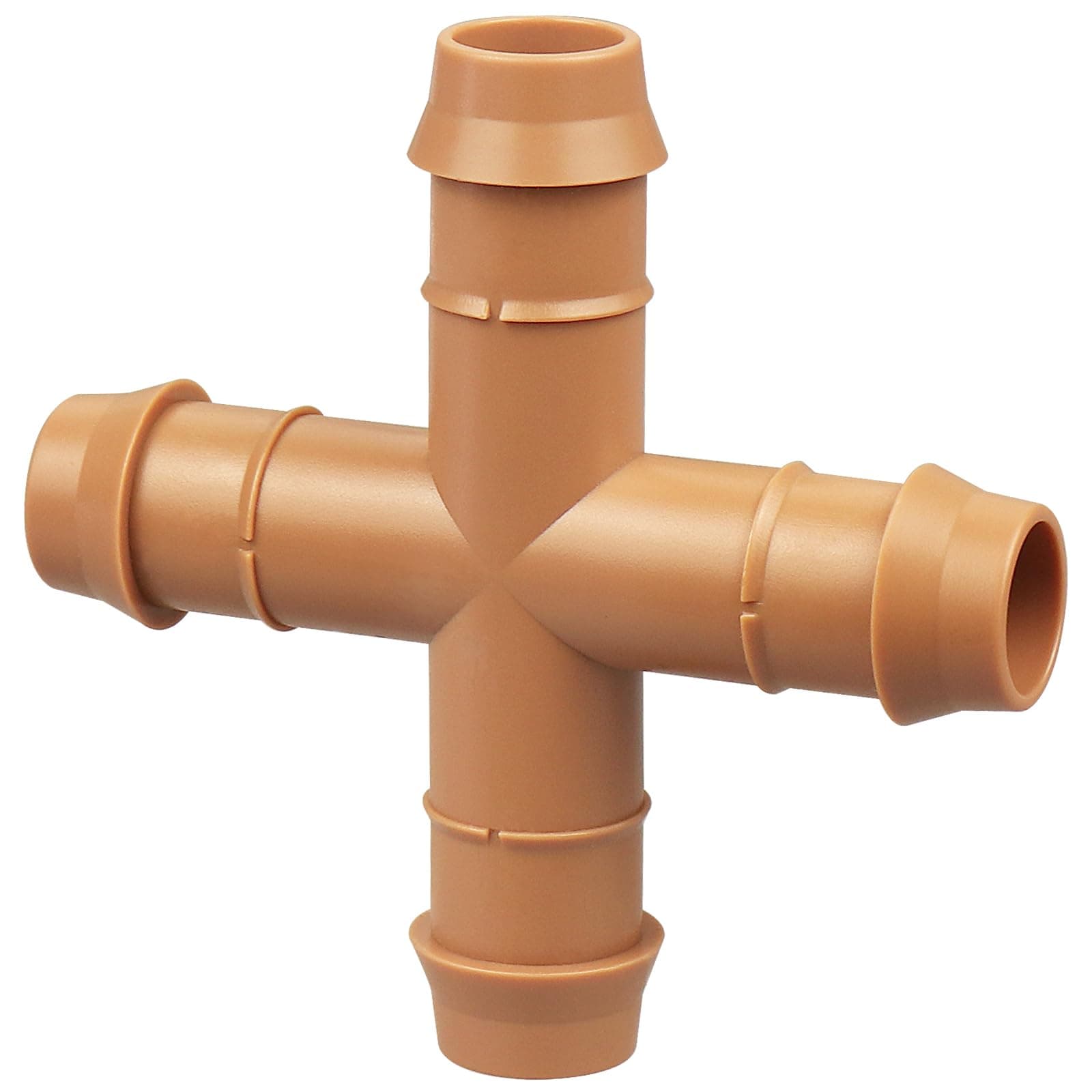 Kepmix 12-Piece 1/2 Inch Drip Irrigation Barb Connectors: 4-Way Cross Fittings for 1/2" Drip Tubing
