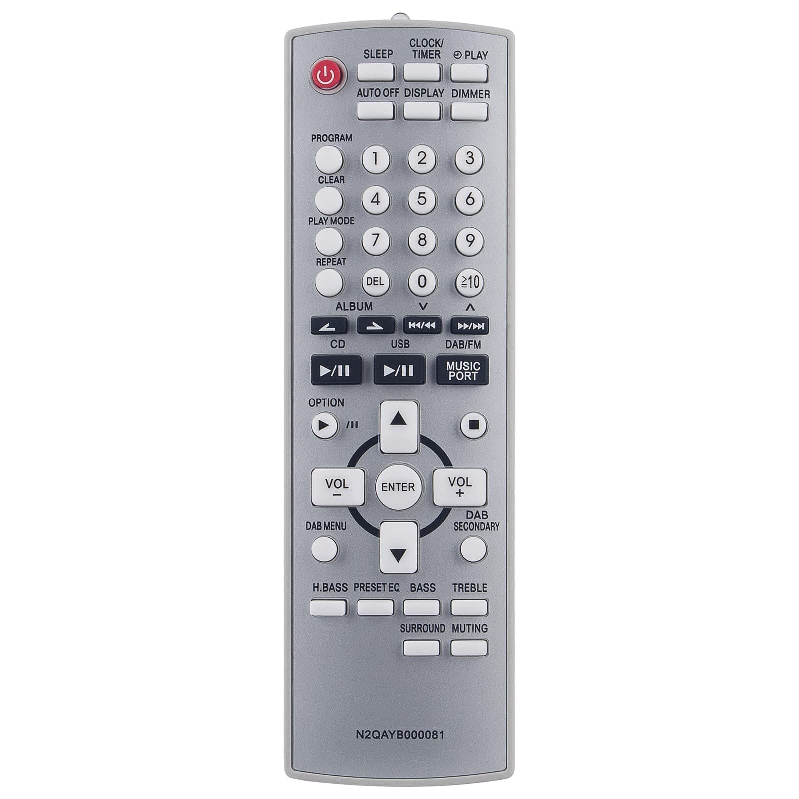N2QAYB000081 Replacement Remote Control fit for Panasonic CD Stereo System SC-PMX2DB SB-PMX2