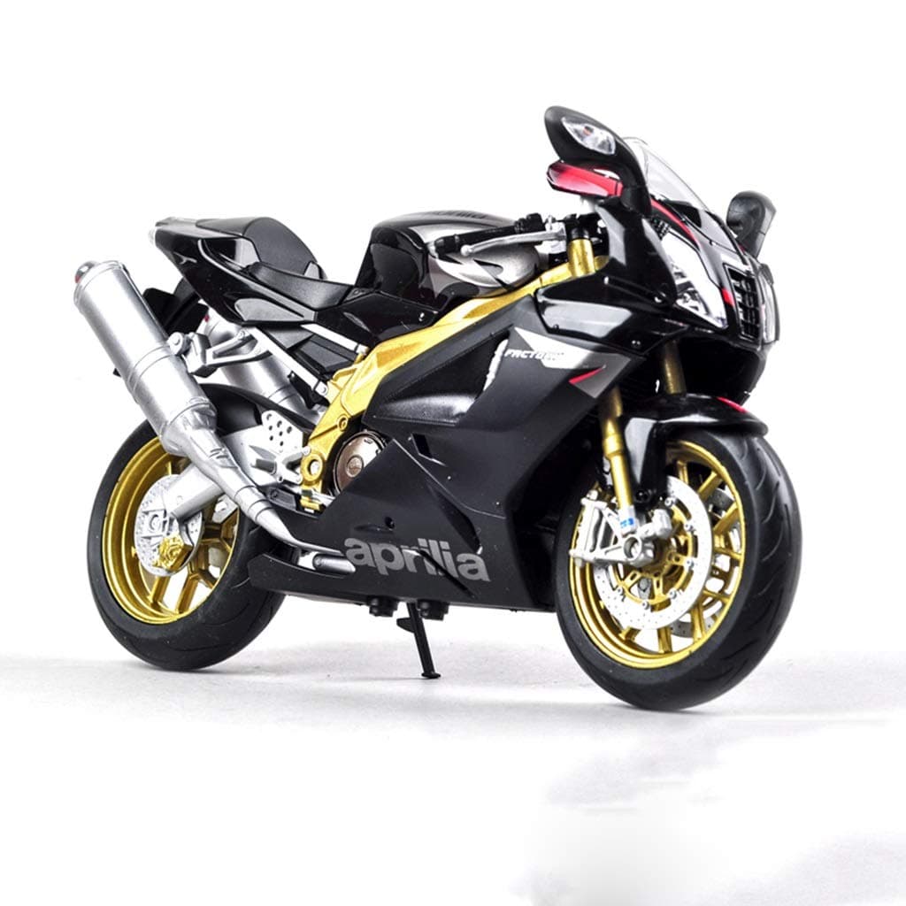 HBJP 1:10 Motorcycle Model Simulation Alloy Car Model Locomotive Ornaments Suitable for Collection Red Black (Color : Black)