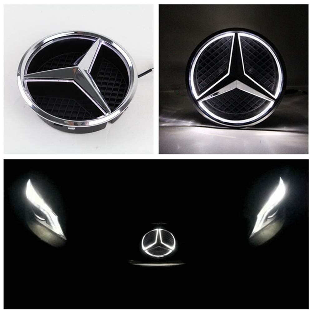 Car Emblem LED Light Front Grille Star Emblem Badge for Mercedes Benz C180 2011-2016 Car Styling