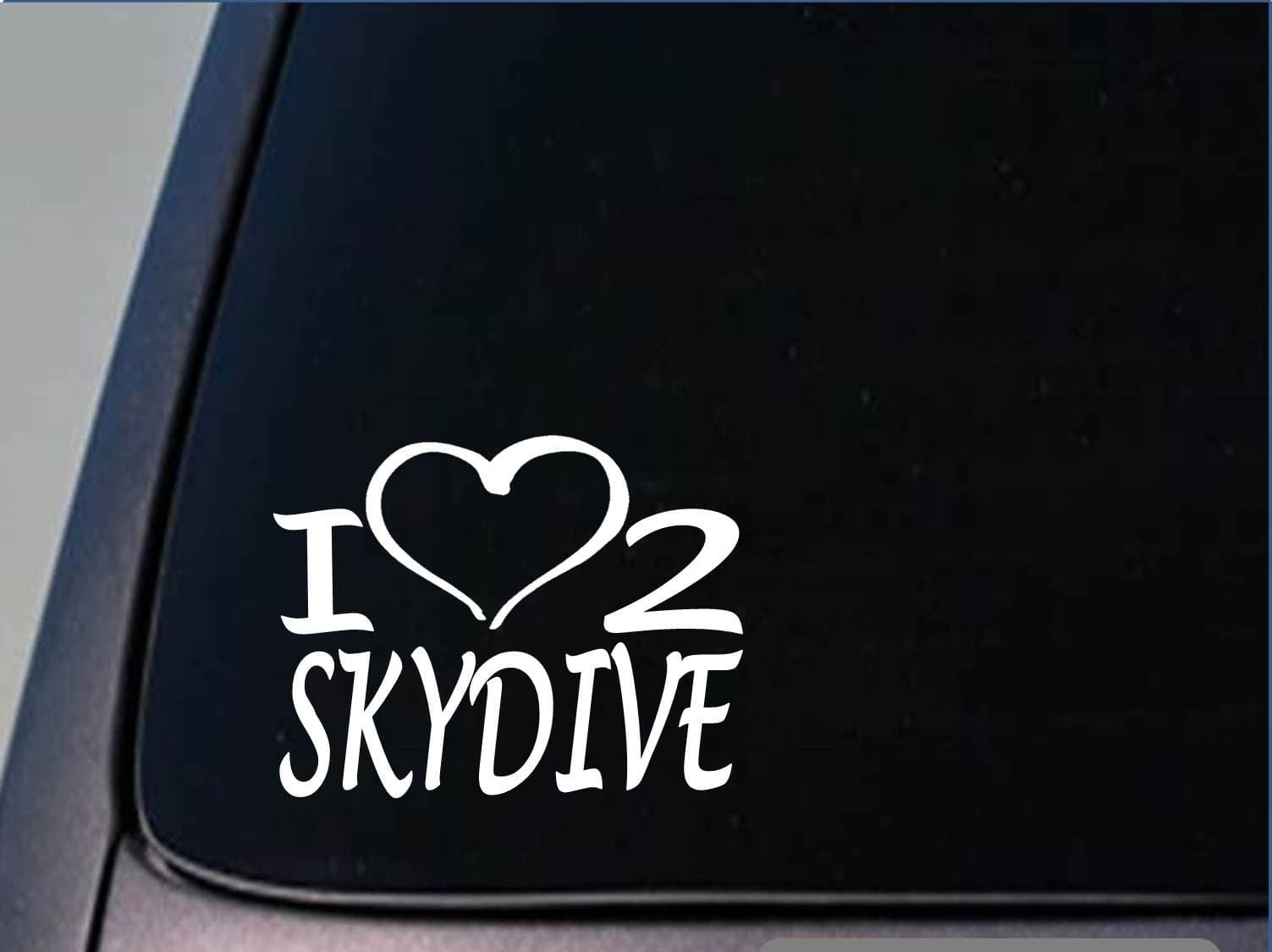 I Heart to Skydive Sticker *H220* 8 inch Wide Vinyl Parachute Decal