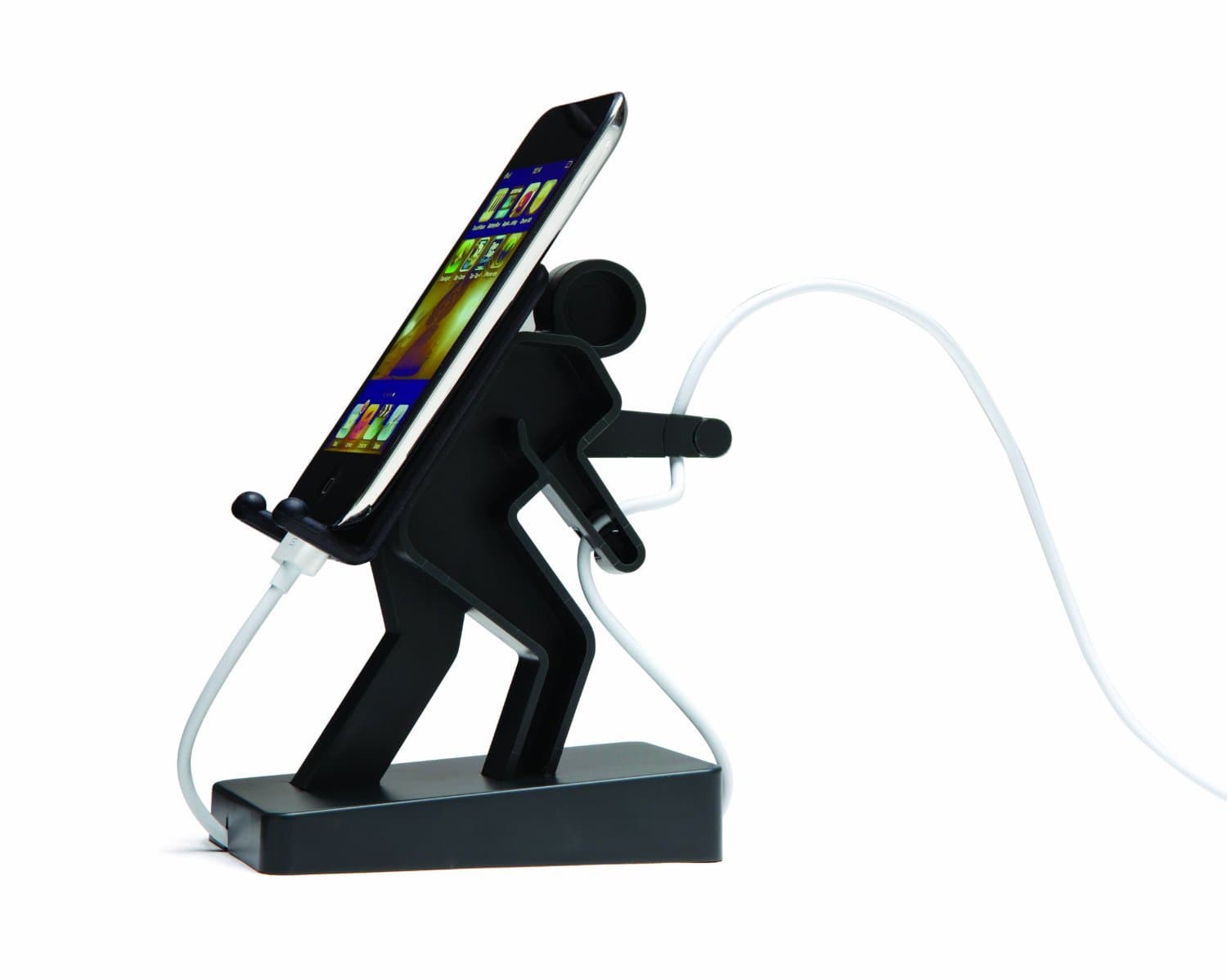 Universal Portable Mobile Phone Stand Holder Creative Phone Charger Holder Phone Mount For Iphone 6 5s 5 Samsung Galaxy S5 S3 Motorola Smart Phones 015 (Black)