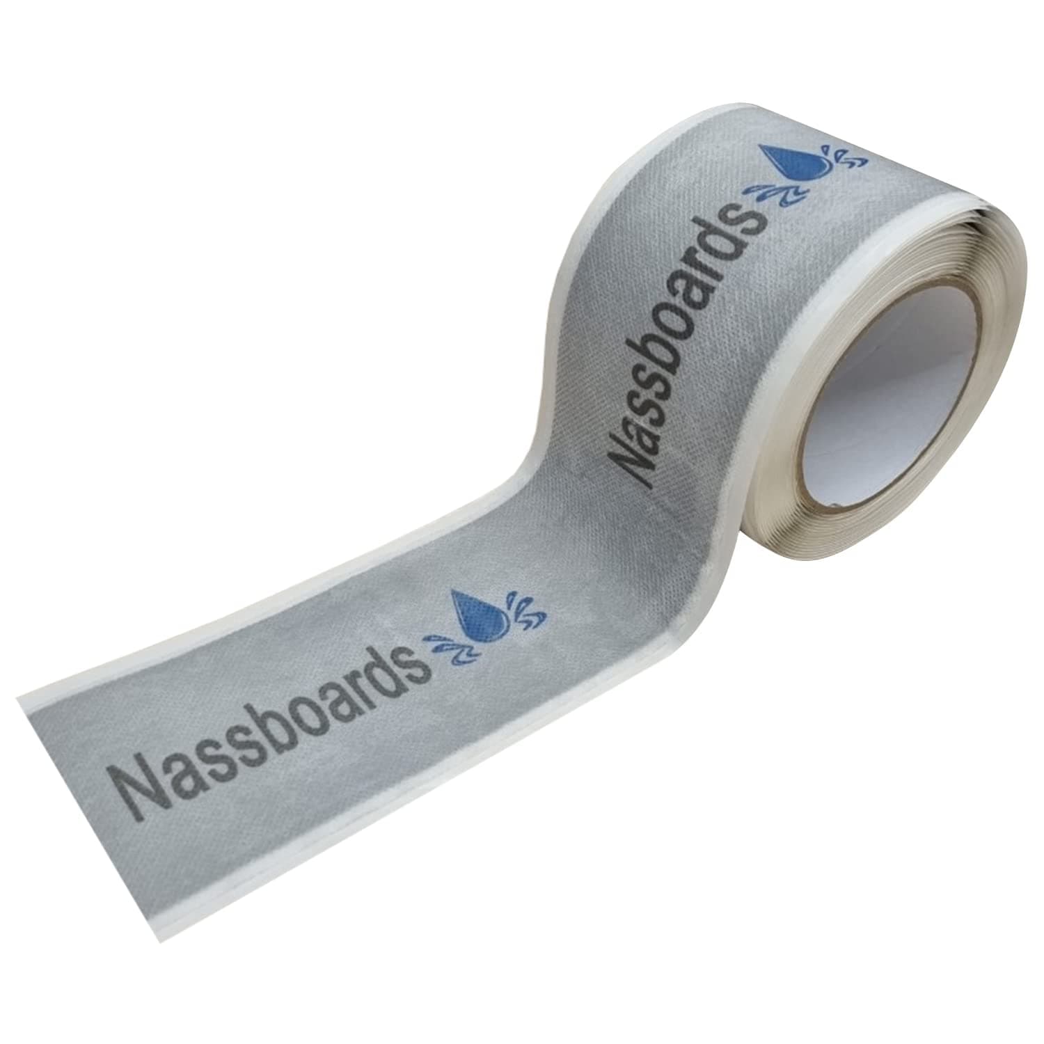 Nassboards Waterproof Tanking Tape - Aqua Elastic Self Adhesive Butyl Joining Permanent Strong Sealing Tape for Waterproofing Bathrooms, Shower Wet Rooms, Use Outdoors Indoors Preventing Leaks (15m)